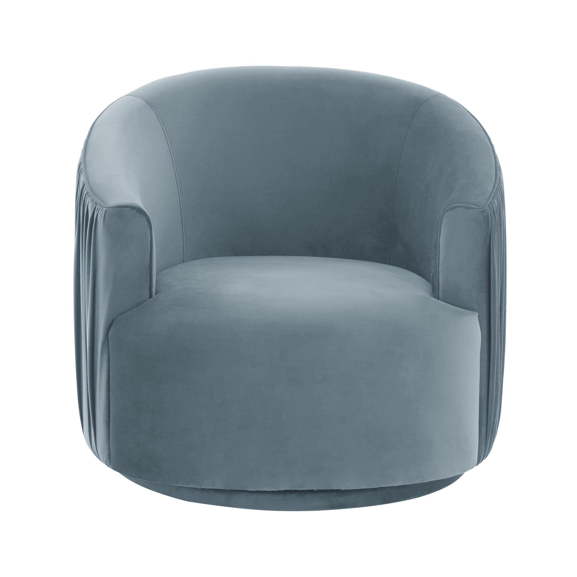 London Pleated Velvet Swivel Chair by TOV S44152