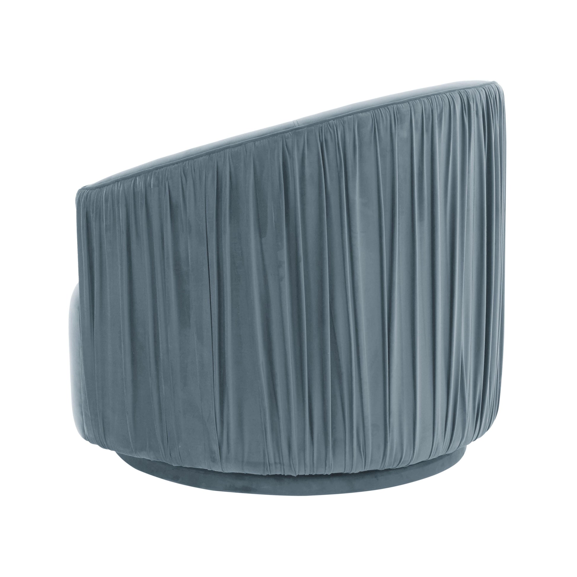 London Pleated Velvet Swivel Chair by TOV S44153