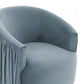 London Pleated Velvet Swivel Chair by TOV S44154