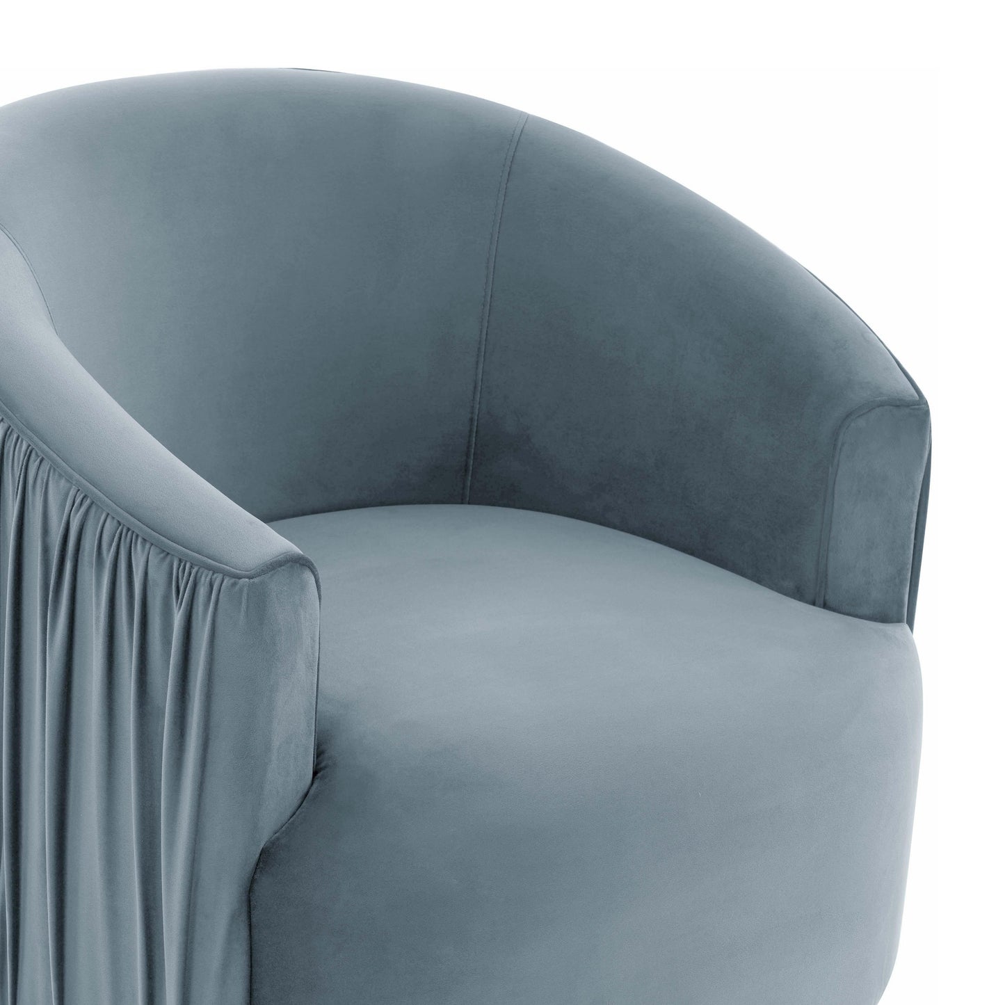 London Pleated Velvet Swivel Chair by TOV S44152