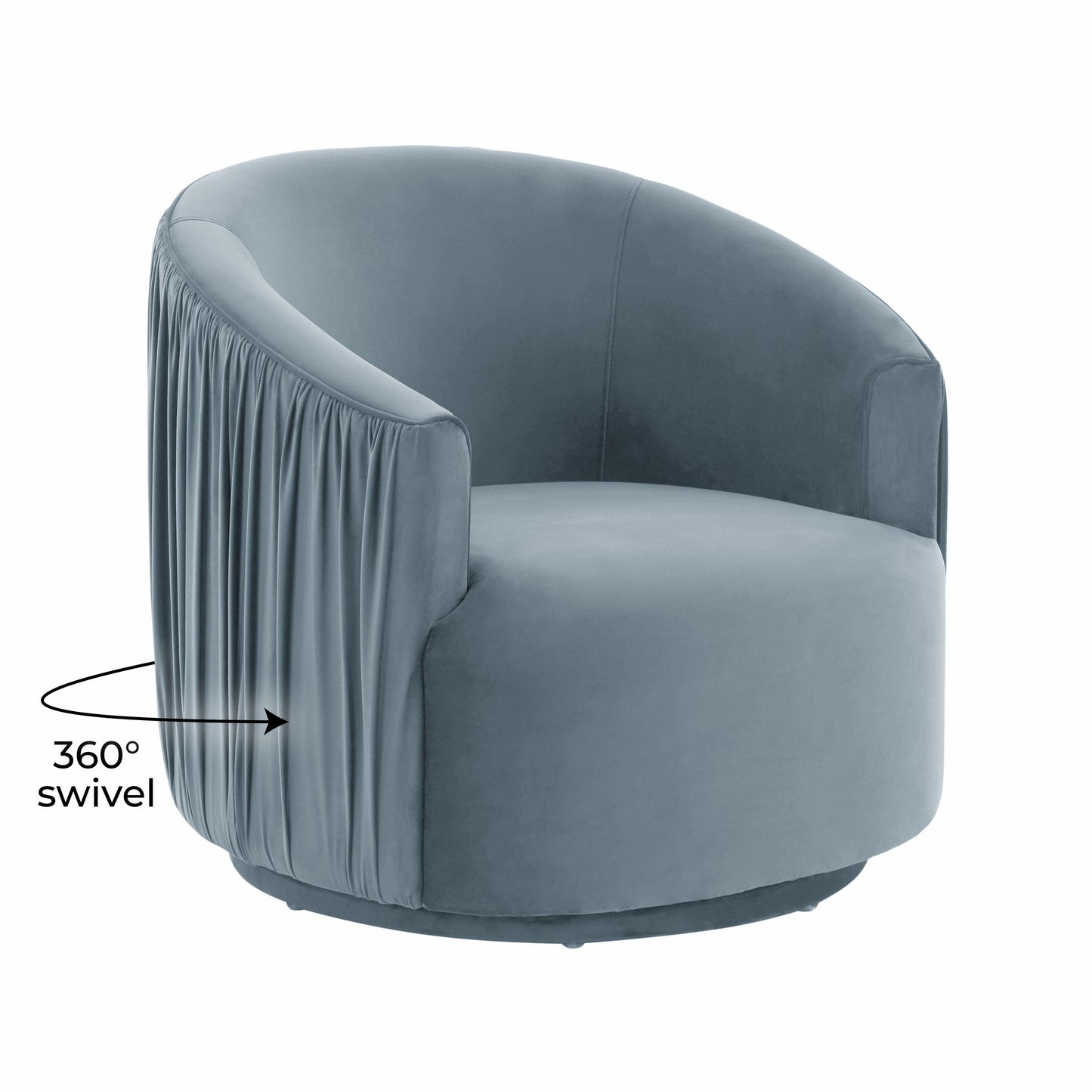 London Pleated Velvet Swivel Chair by TOV S44153
