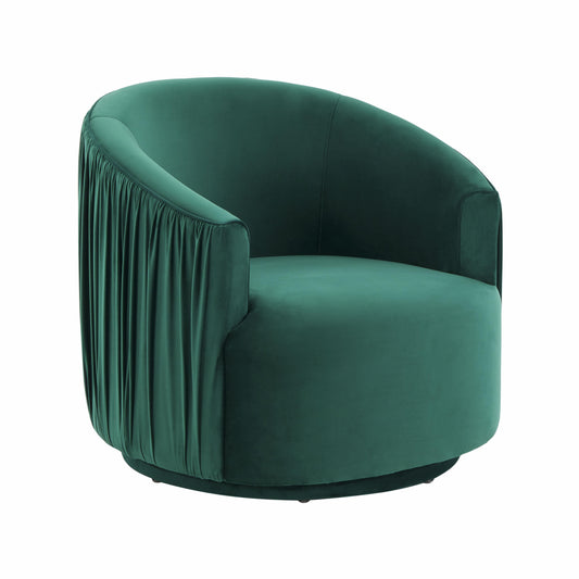 London Pleated Velvet Swivel Chair by TOV S44153