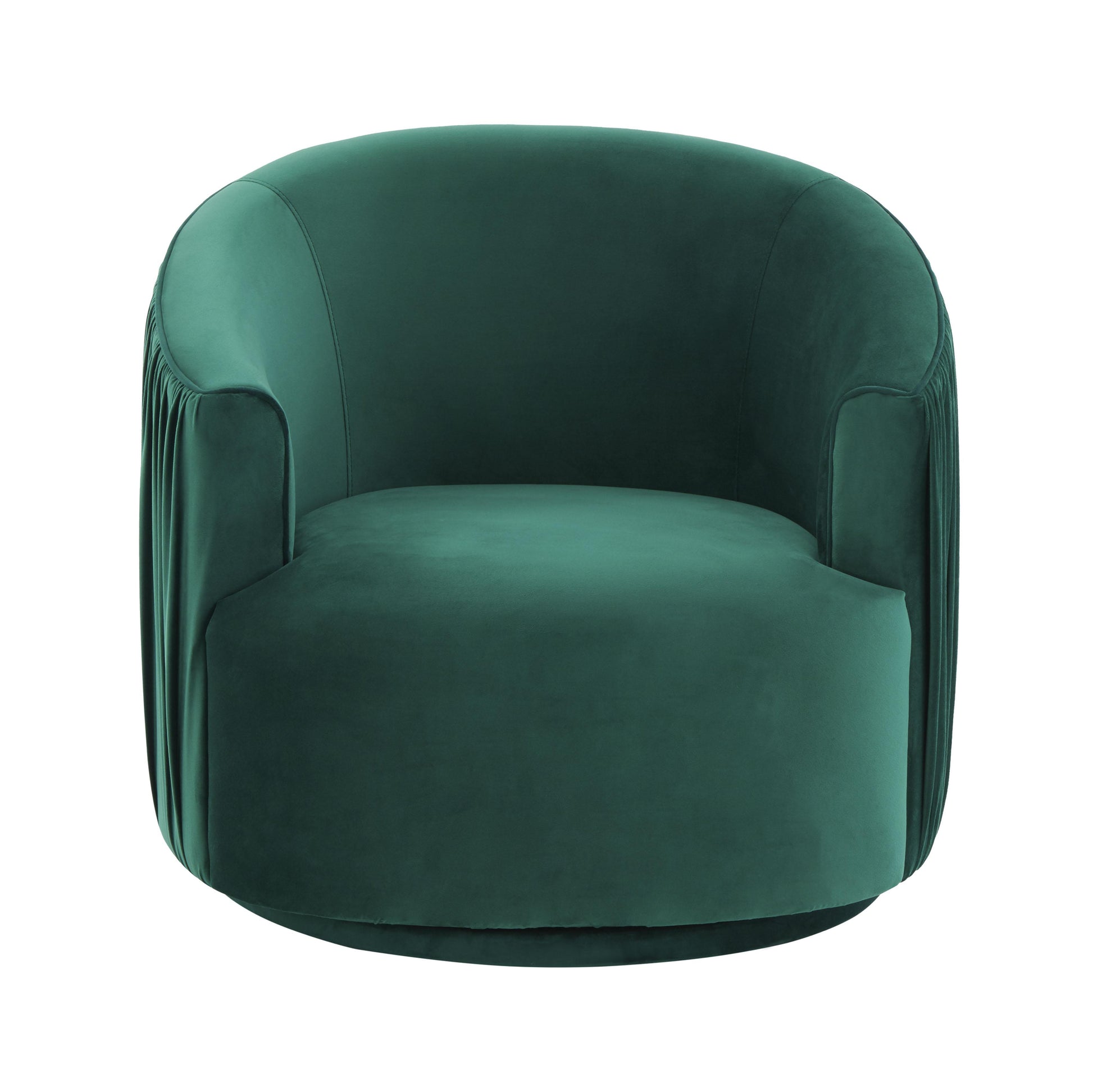 London Pleated Velvet Swivel Chair by TOV S44152
