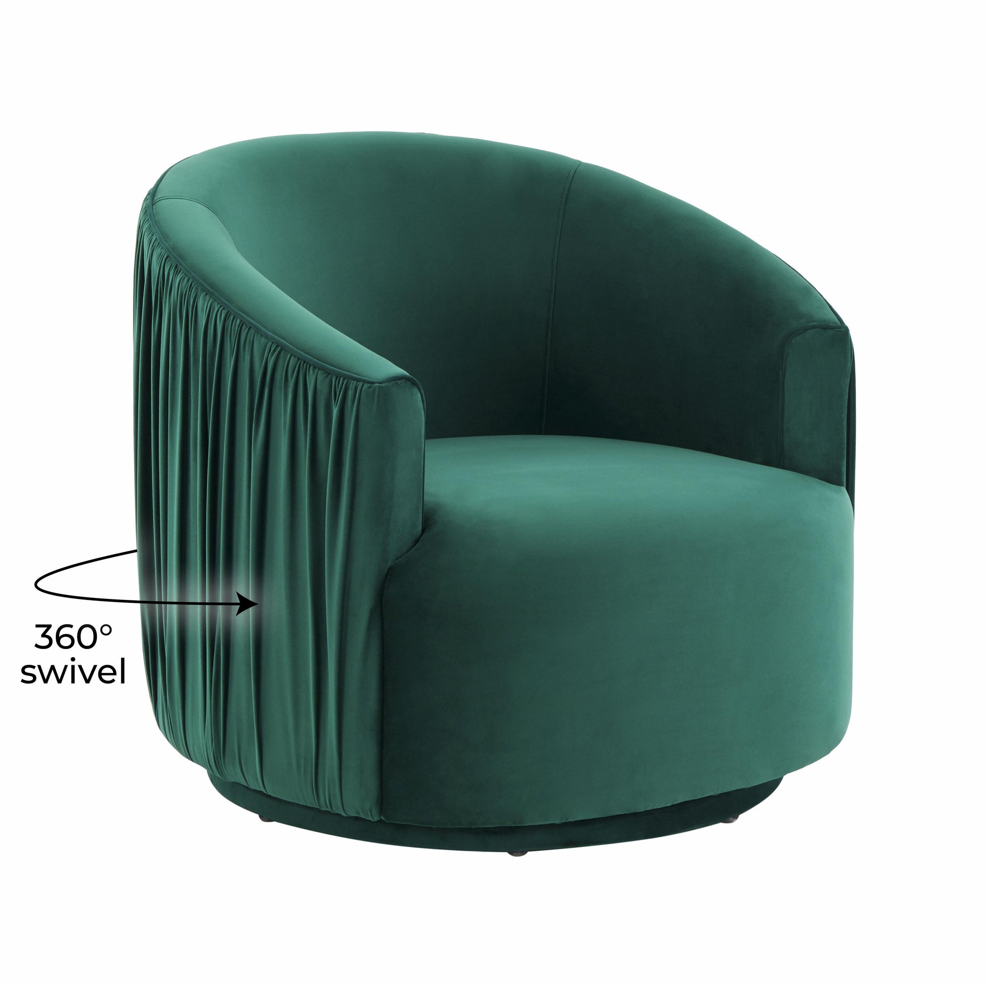 London Pleated Velvet Swivel Chair by TOV S44151