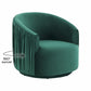 London Pleated Velvet Swivel Chair by TOV S44154