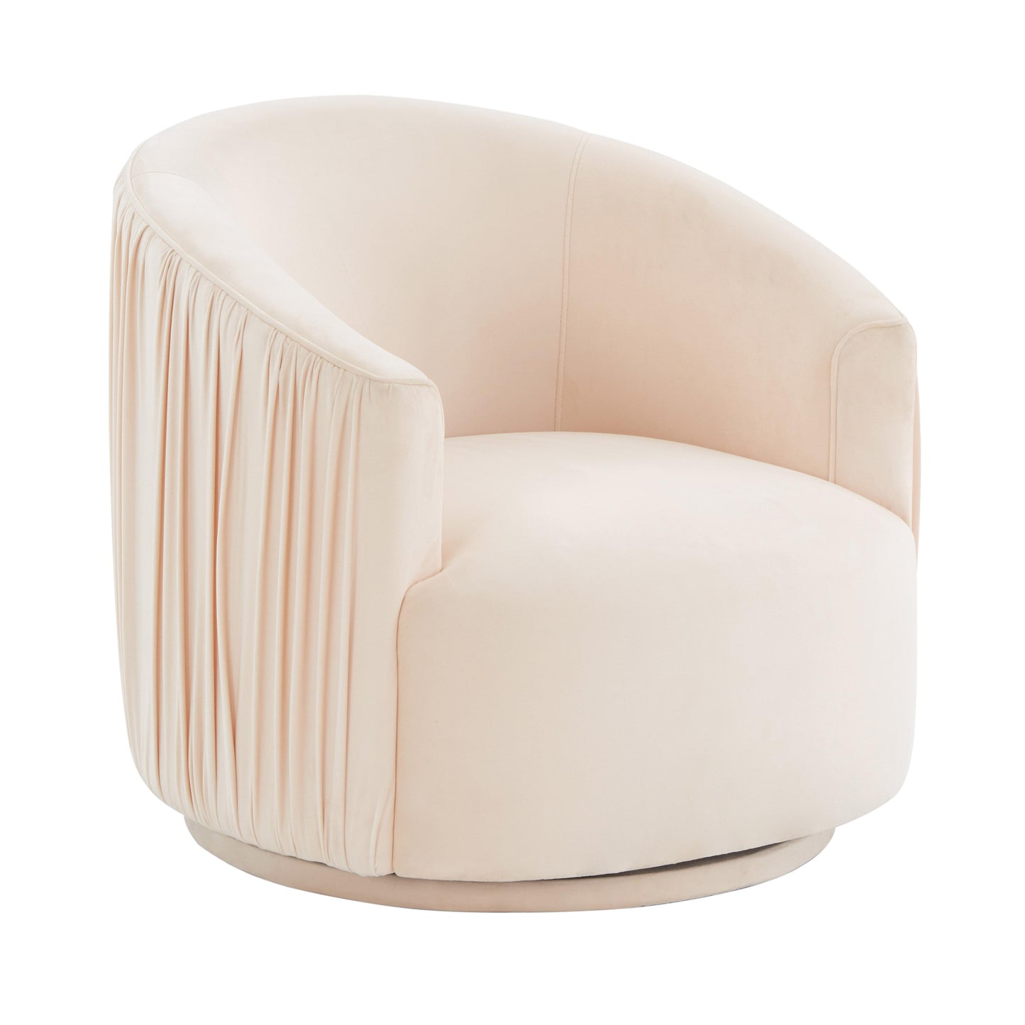 London Pleated Velvet Swivel Chair by TOV S44154