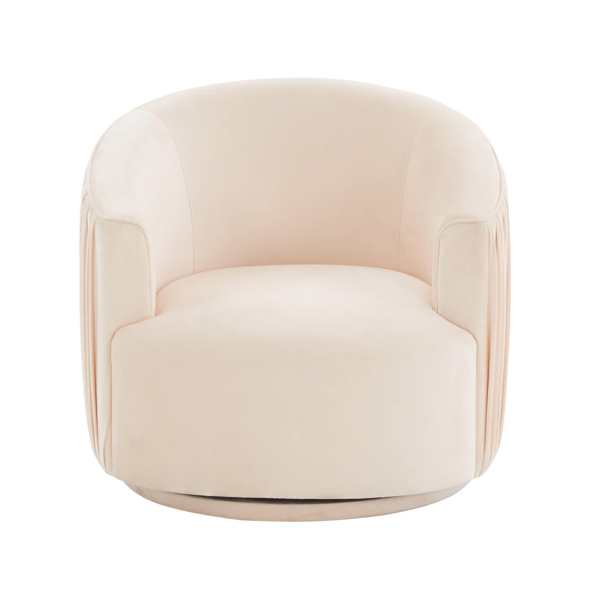 London Pleated Velvet Swivel Chair by TOV S44152