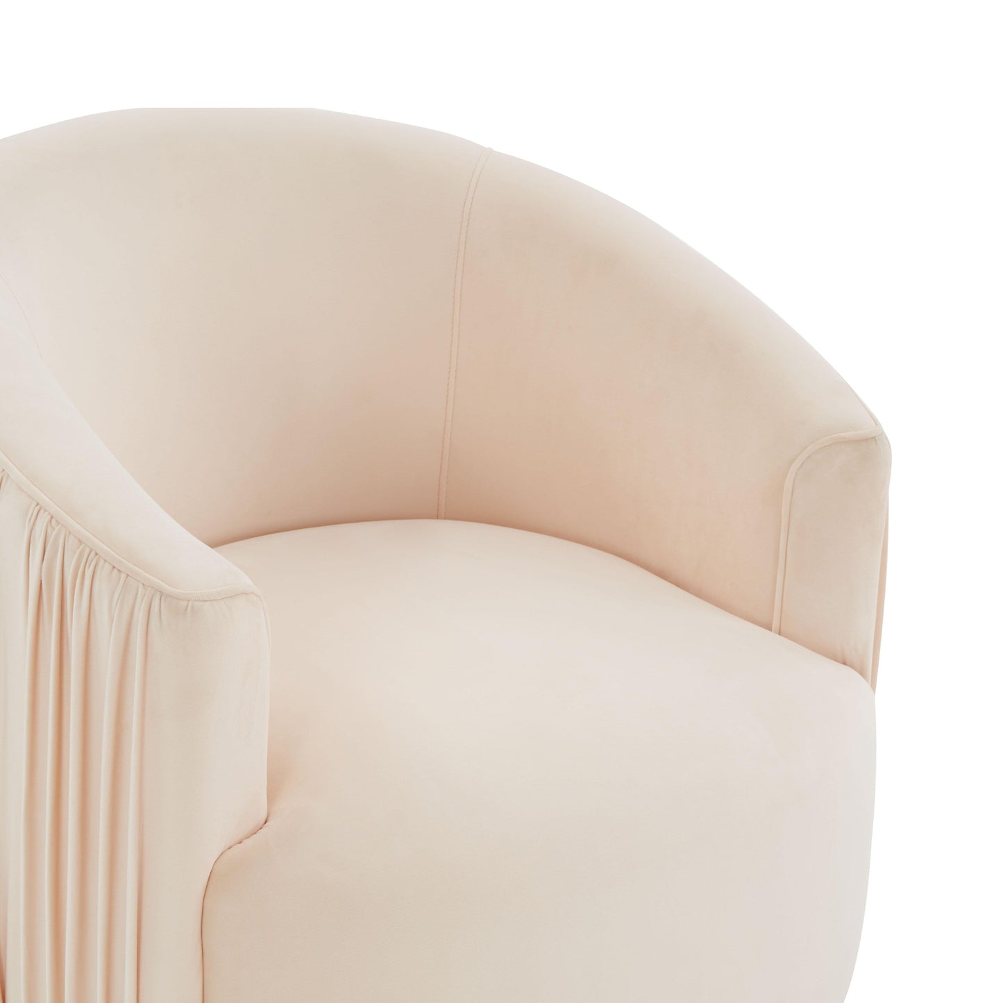 London Pleated Velvet Swivel Chair by TOV S44154