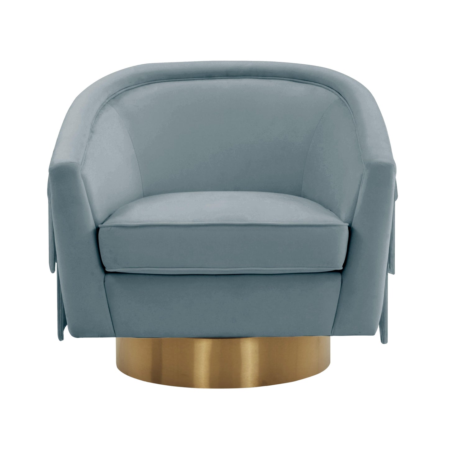 Flapper Velvet Swivel Chair Bluestone by Tov Furniture