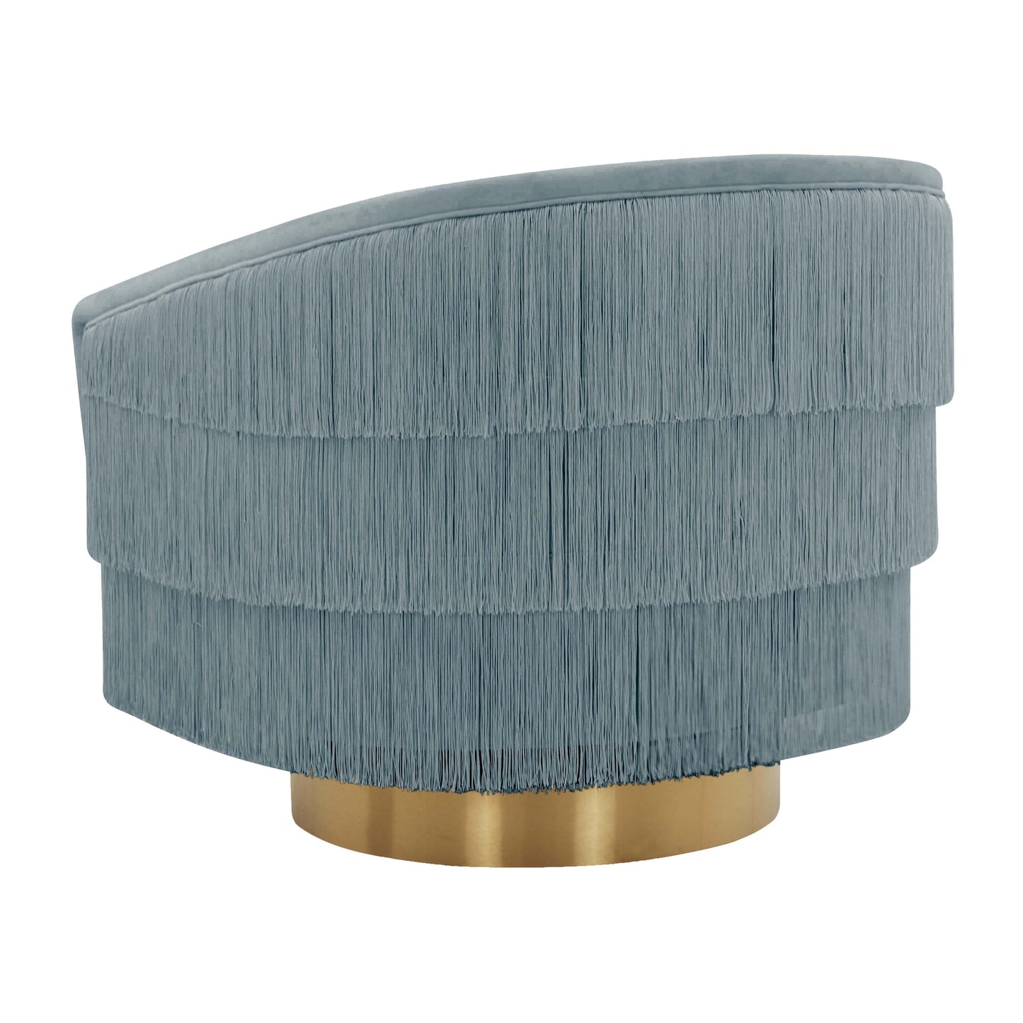 Flapper Velvet Swivel Chair Bluestone by Tov Furniture