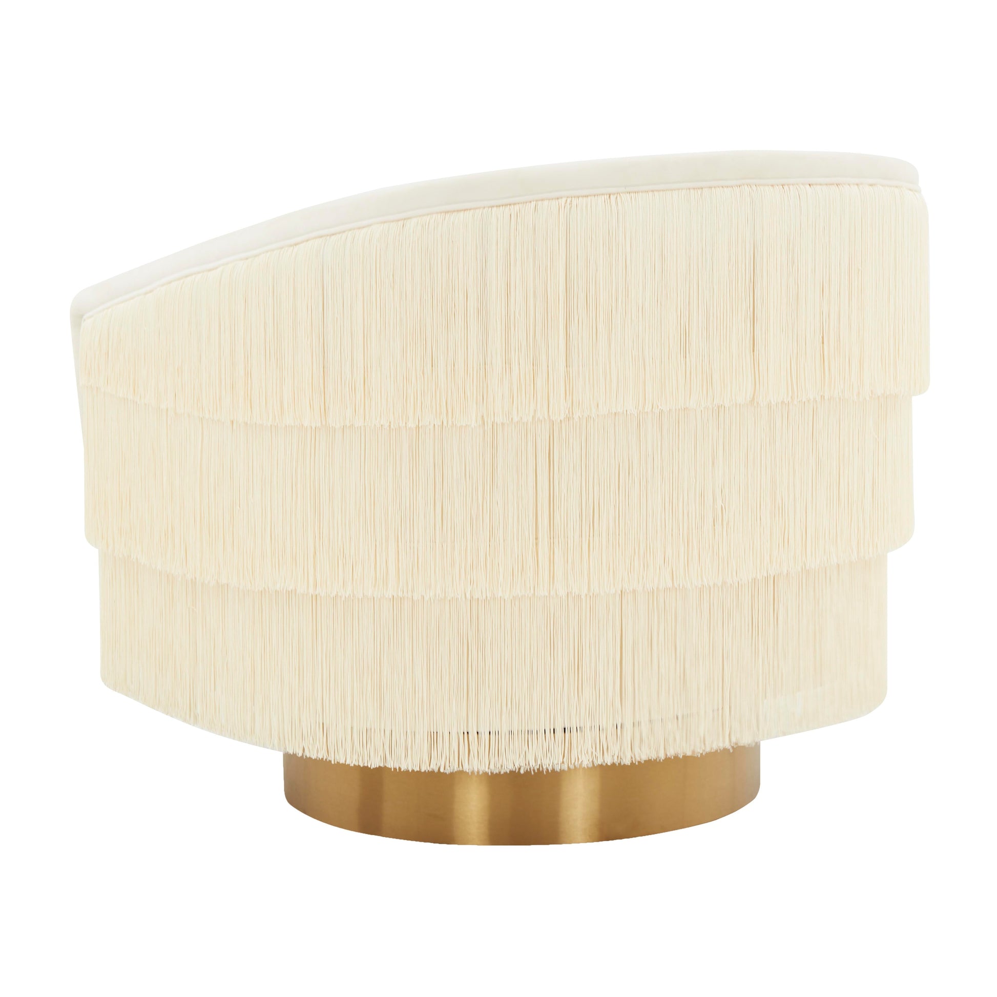 Flapper Velvet Swivel Chair Cream by Tov Furniture