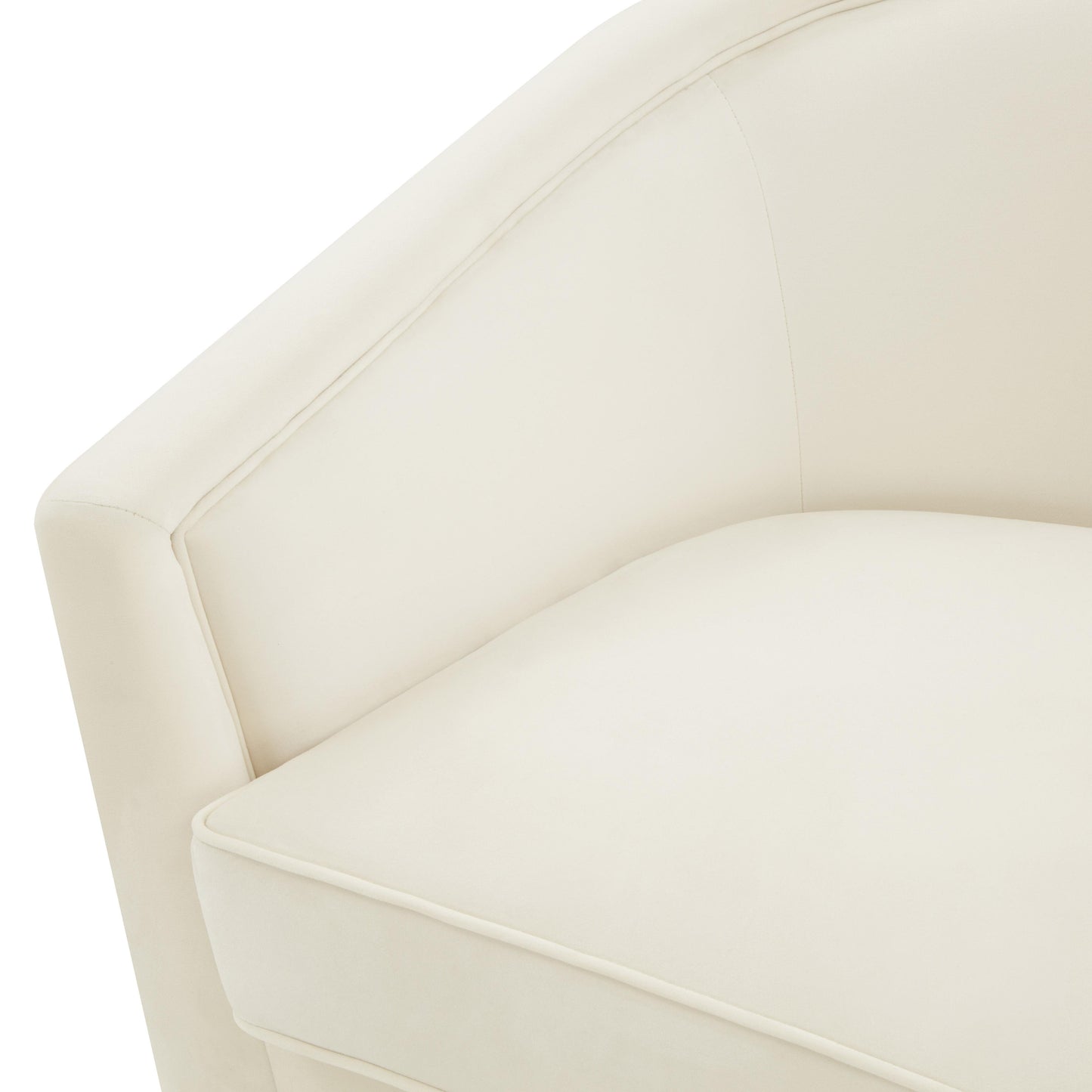 Flapper Velvet Swivel Chair Cream by Tov Furniture