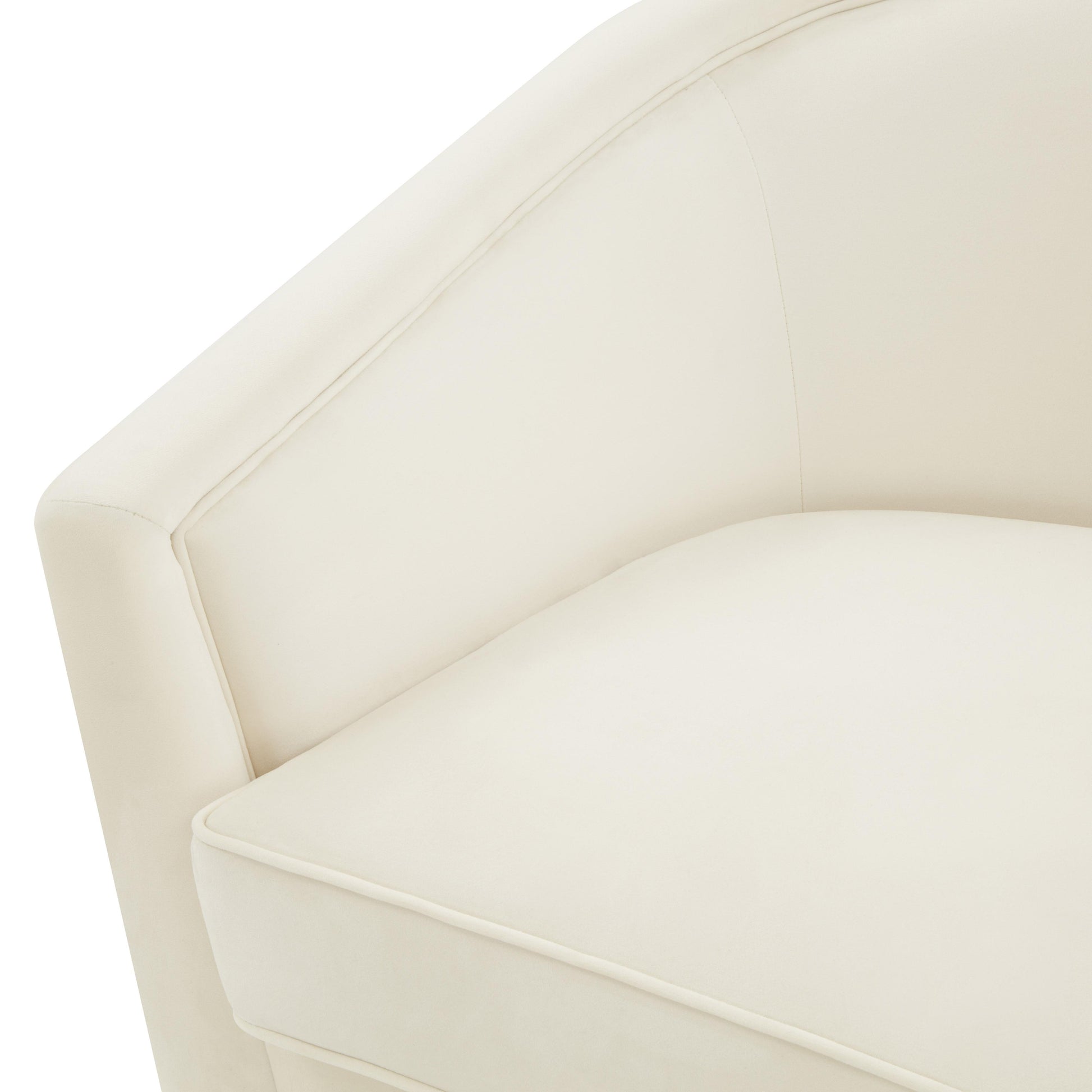 Flapper Velvet Swivel Chair Cream by Tov Furniture