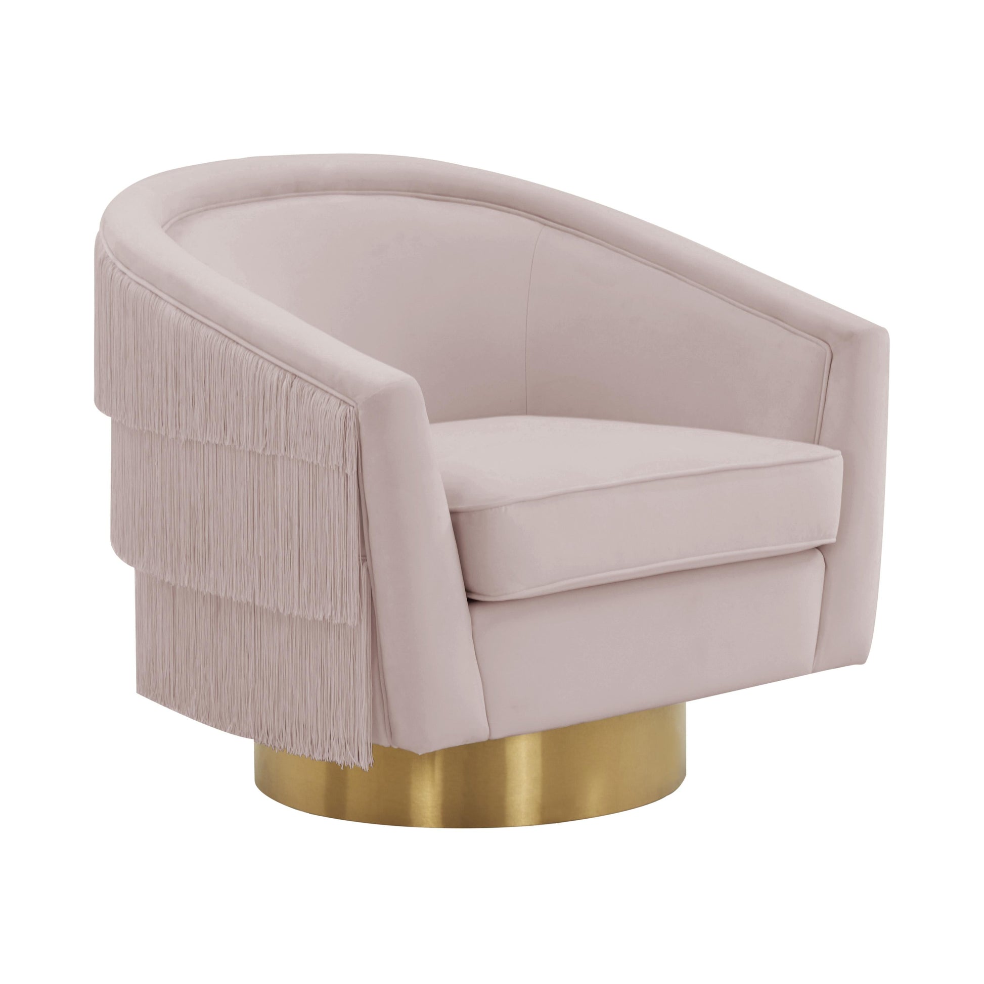 Flapper Velvet Swivel Chair Blush by Tov Furniture