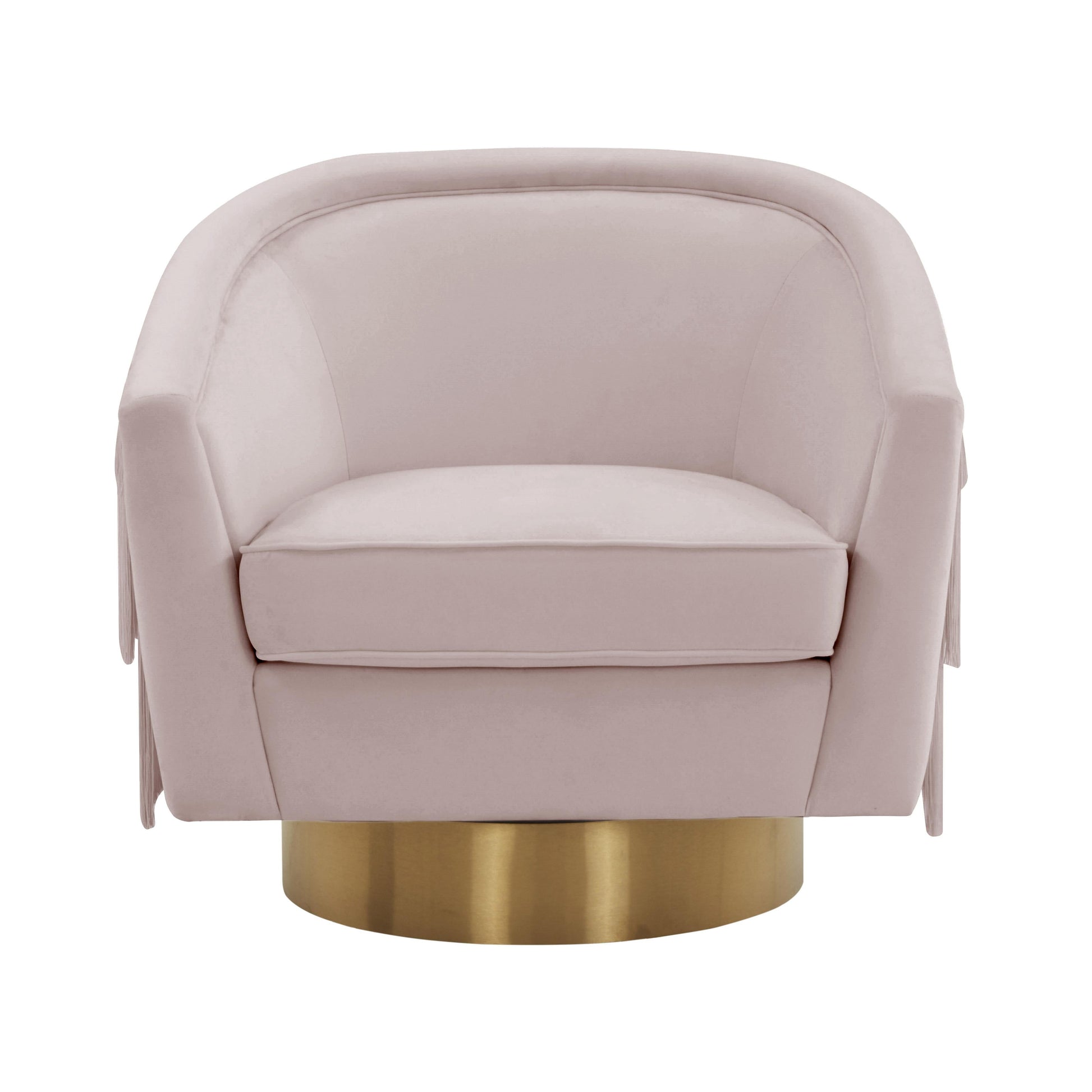 Flapper Velvet Swivel Chair Blush by Tov Furniture