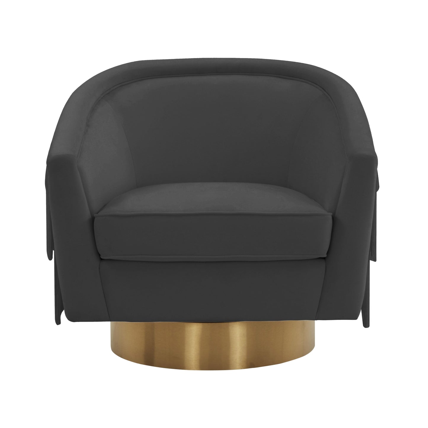 Flapper Velvet Swivel Chair Black by Tov Furniture