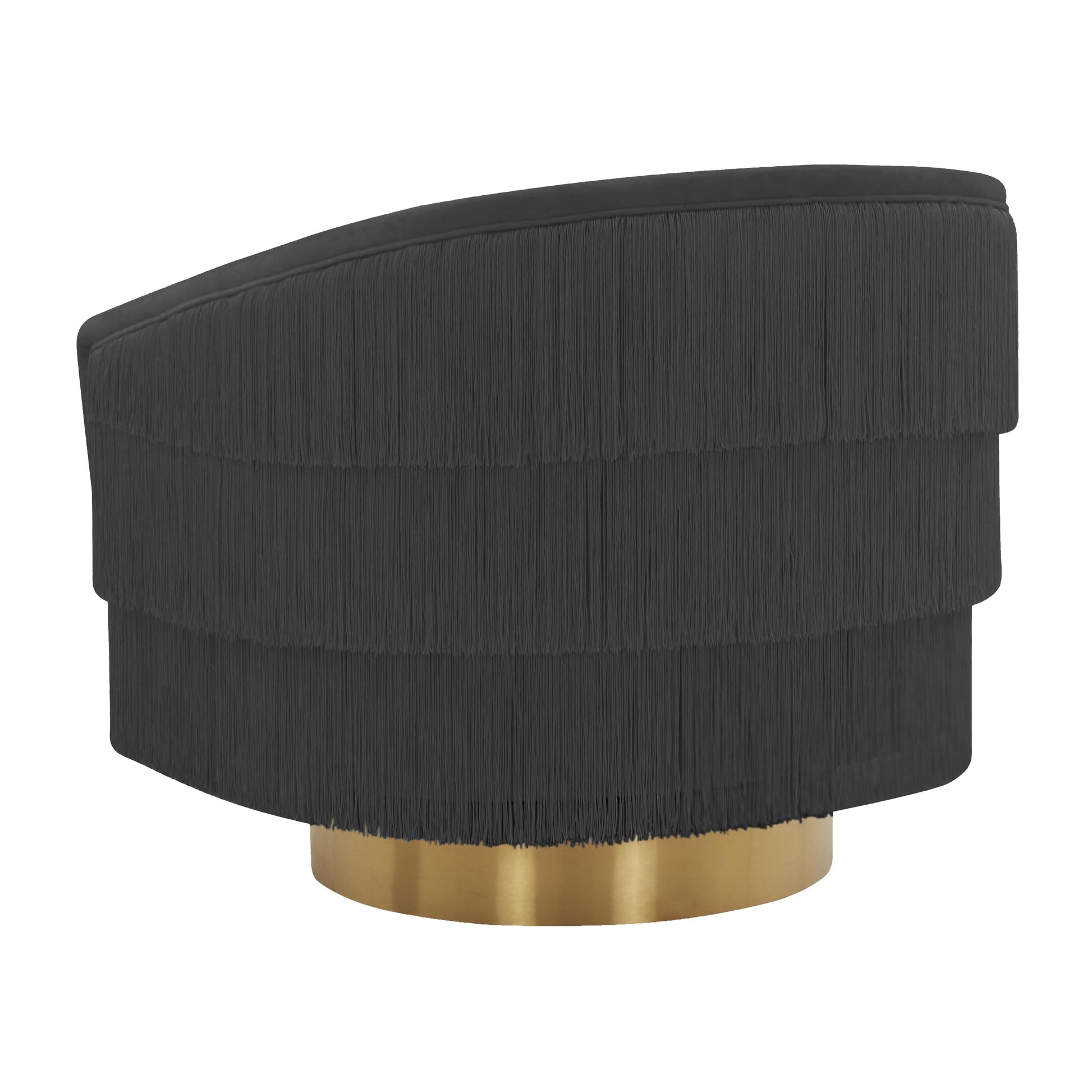 Flapper Velvet Swivel Chair Black by Tov Furniture