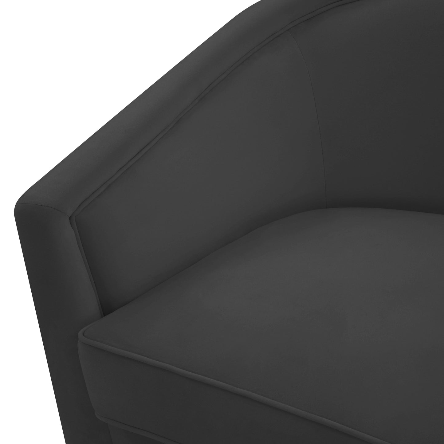 Flapper Velvet Swivel Chair Black by Tov Furniture