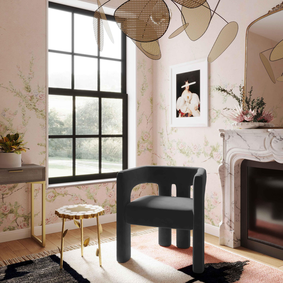 Sloane Black Performance Velvet Accent Chair by TOV Furniture – photo 6 of 7