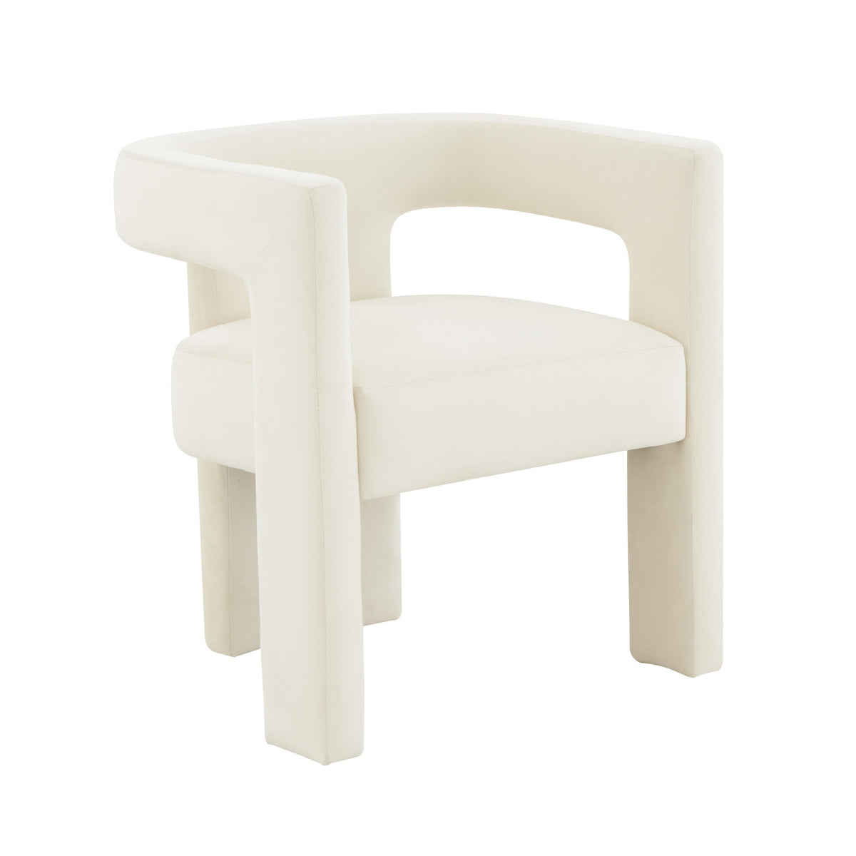 Sloane Cream Performance Velvet Accent Chair by TOV Furniture – photo 1 of 7
