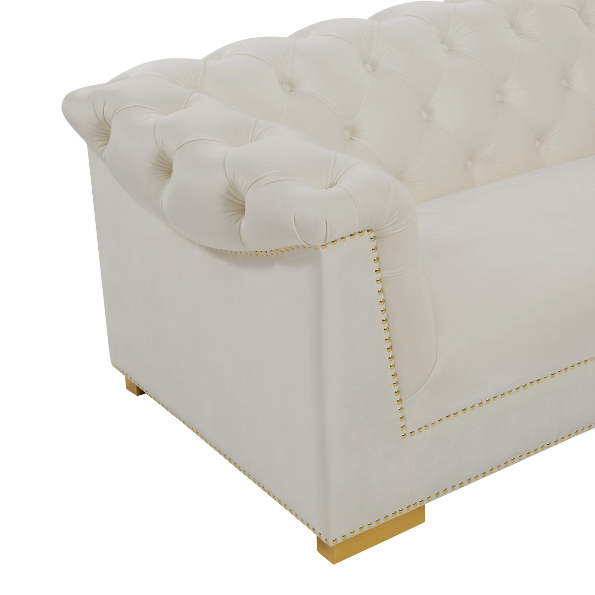 Farah Cream Performance Velvet Sofa By Inspire Me! Home Decor by TOV Furniture – photo 5 of 7