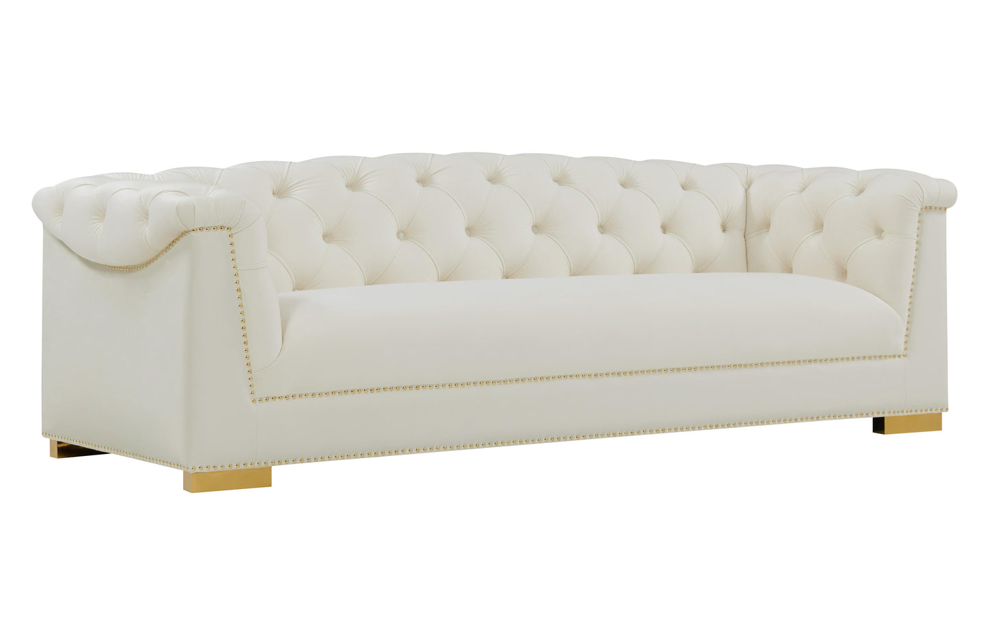 Farah Cream Velvet Sofa by TOV