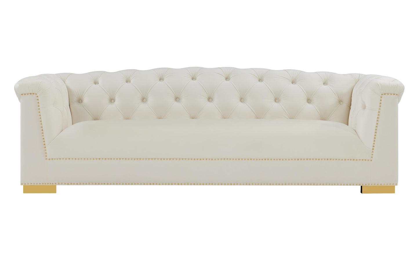 Farah Cream Velvet Sofa by TOV