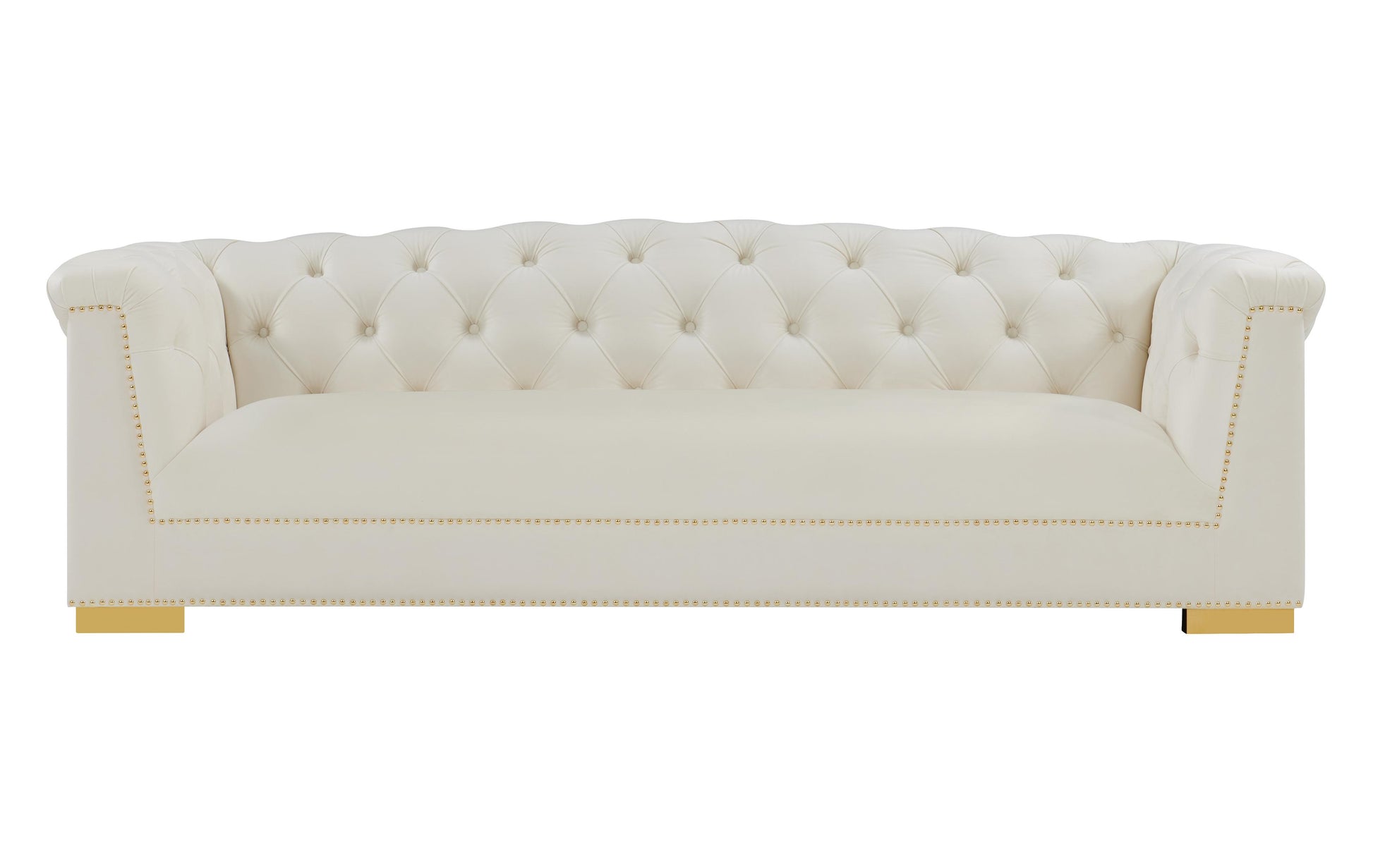 Farah Cream Velvet Sofa by TOV