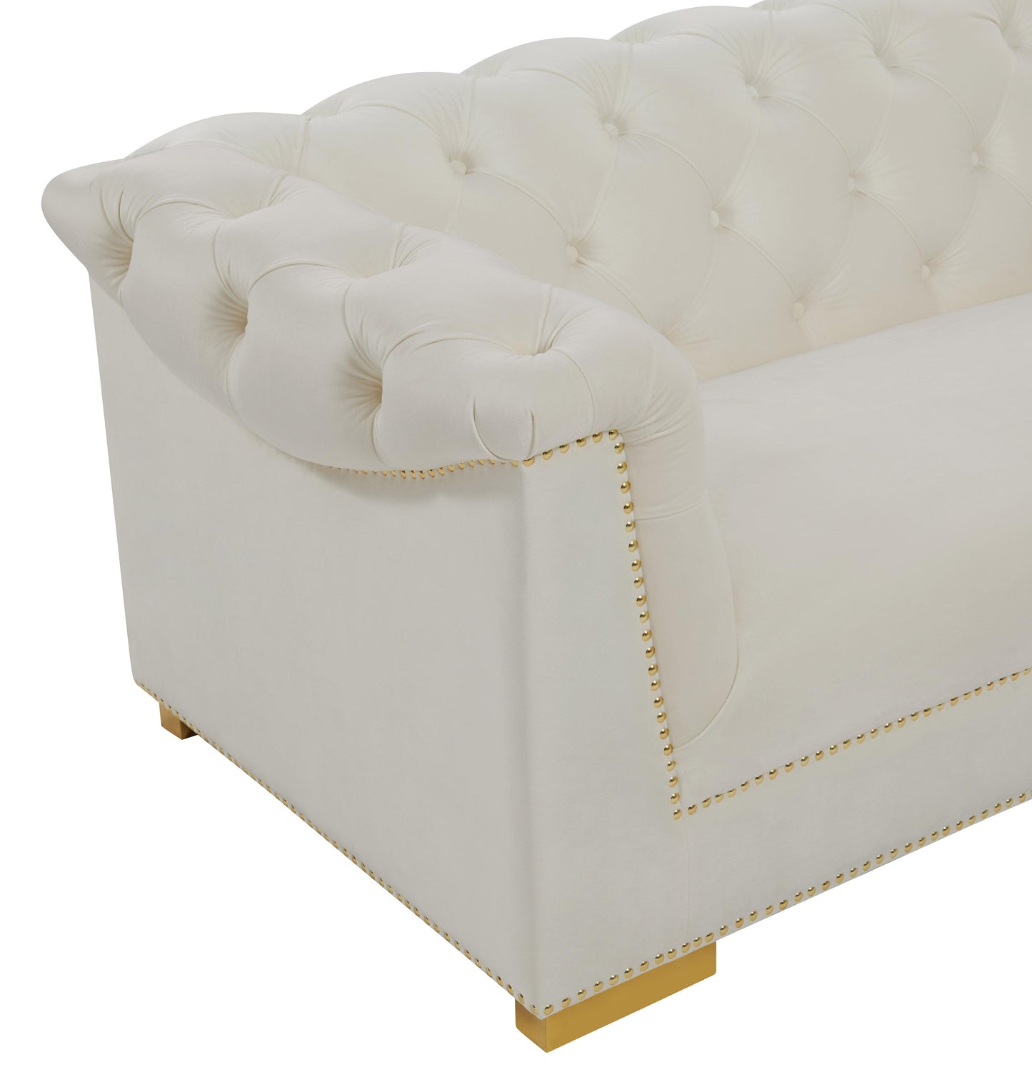 Farah Cream Velvet Sofa by TOV