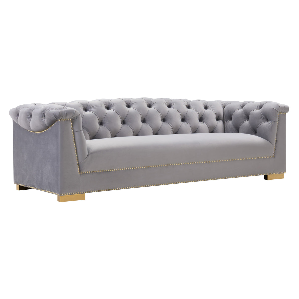 Farah Grey Performance Velvet Sofa By Inspire Me! Home Decor by TOV Furniture – photo 1 of 7