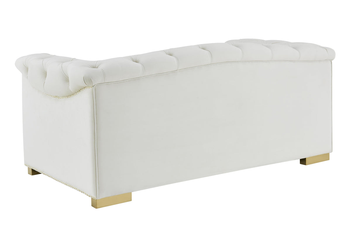 Farah 69" Performance Velvet Loveseat in Cream by TOV Furniture – photo 4 of 7