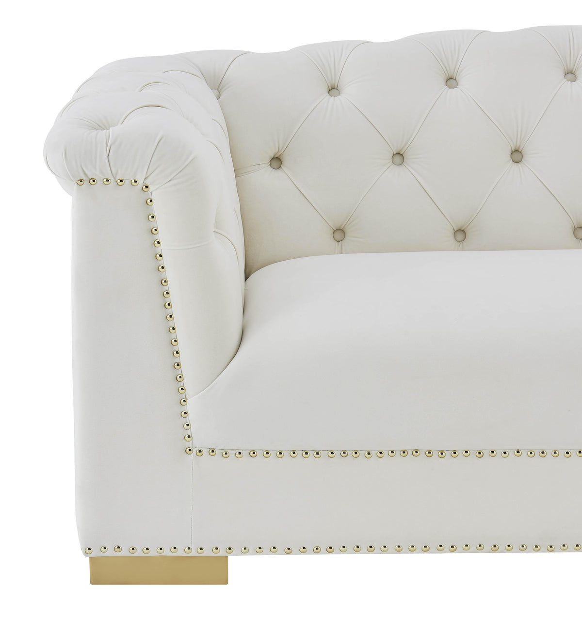 Farah 69" Performance Velvet Loveseat in Cream by TOV Furniture – photo 5 of 7