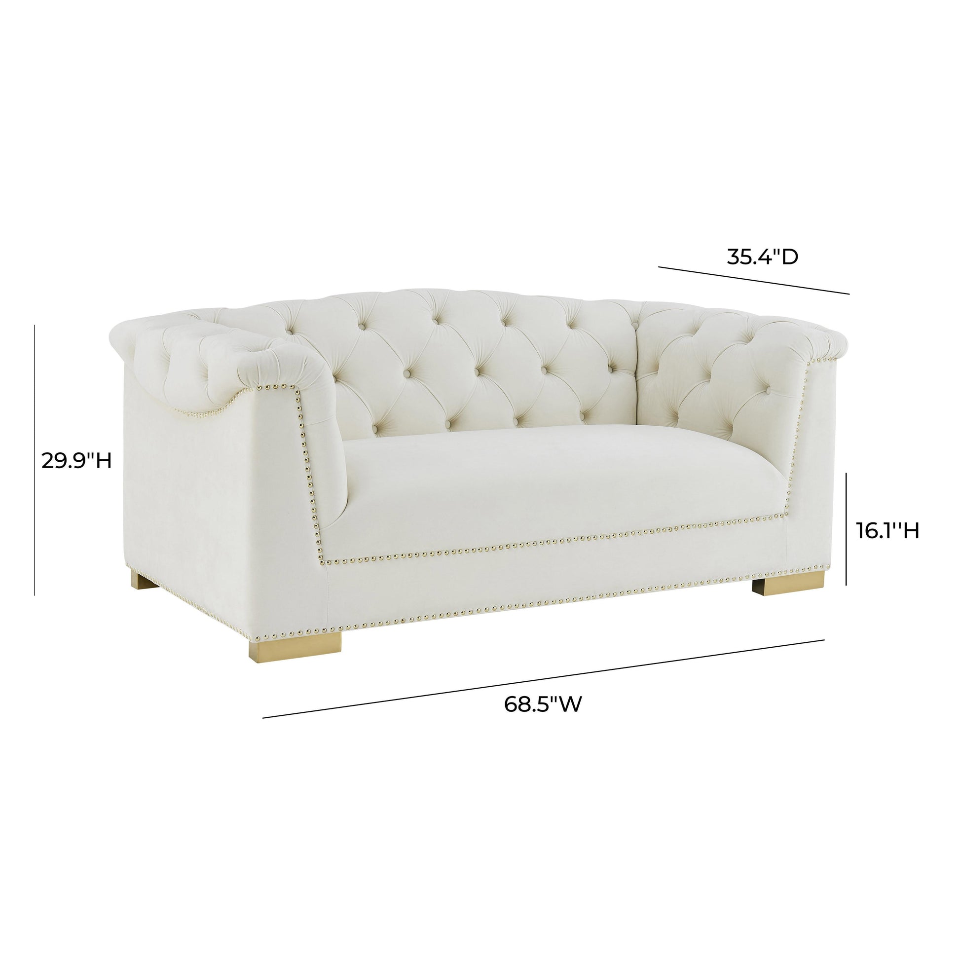 Farah 69 Velvet Loveseat by TOV S4932