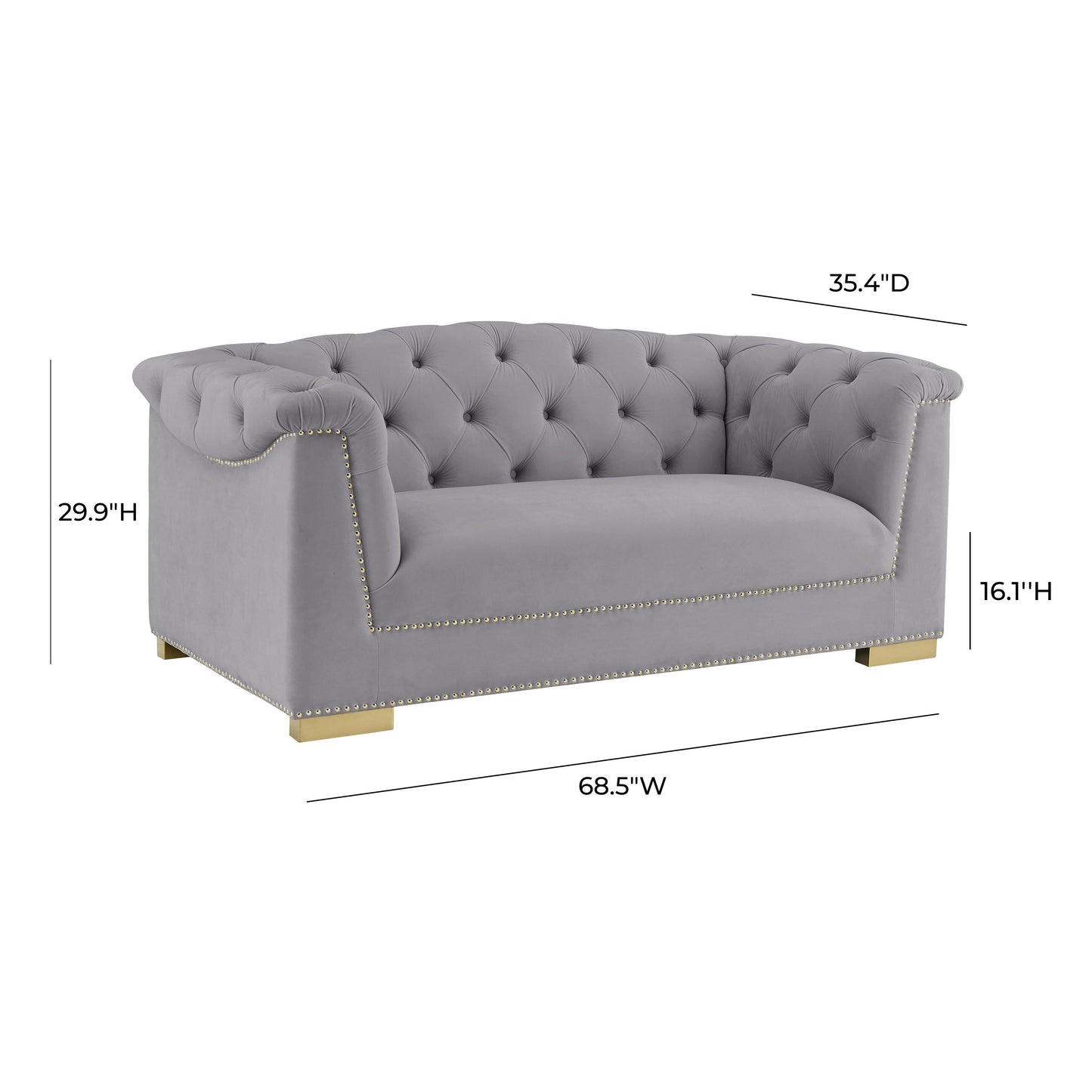 Farah 69 Velvet Loveseat by TOV S4932