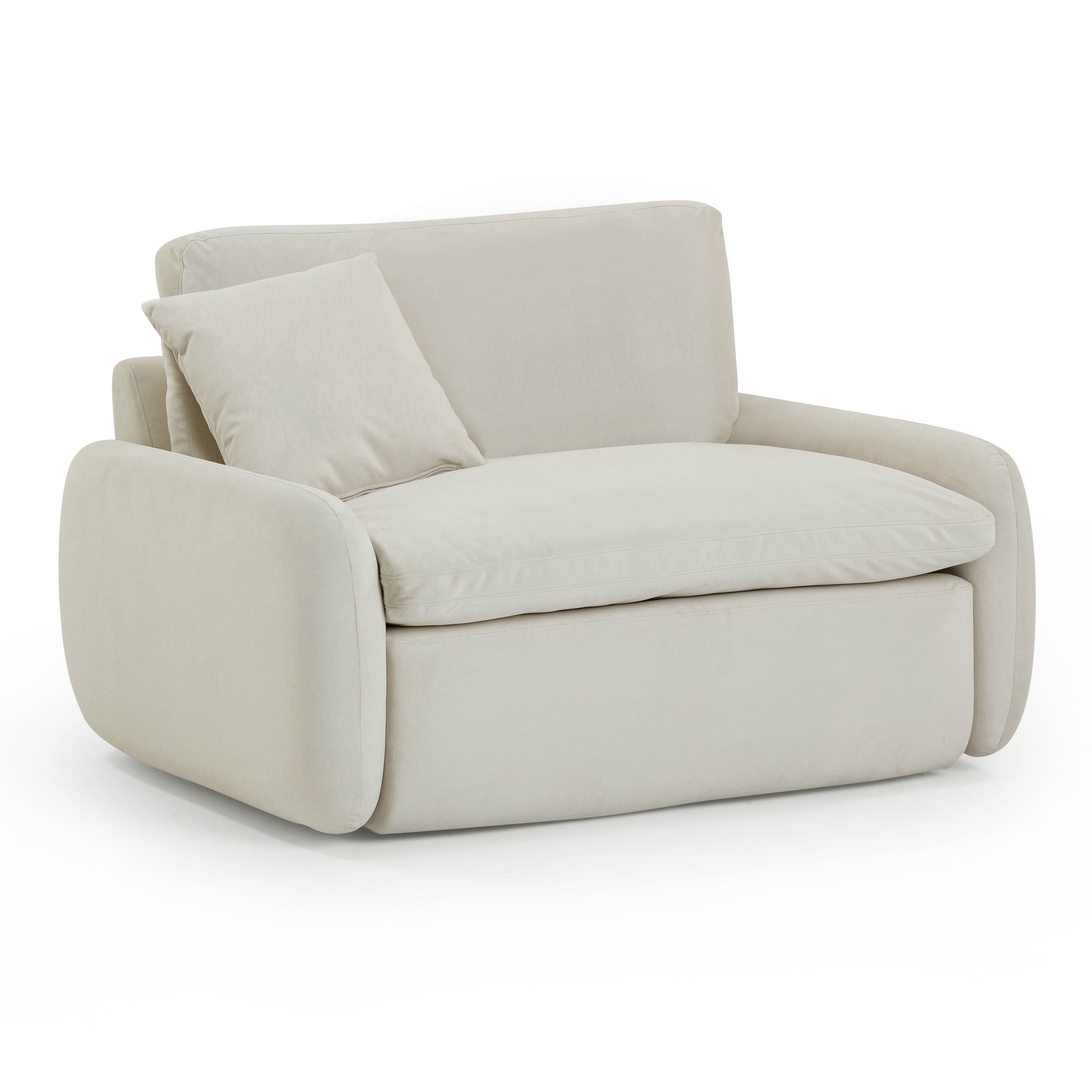 Rachelle Cream Velvet Lounge Chair by TOV S54356