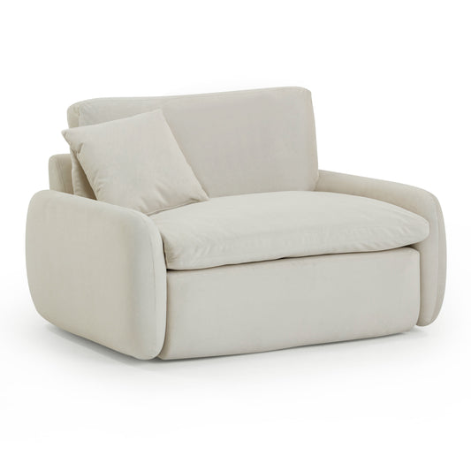 Rachelle Cream Velvet Lounge Chair by TOV S54356