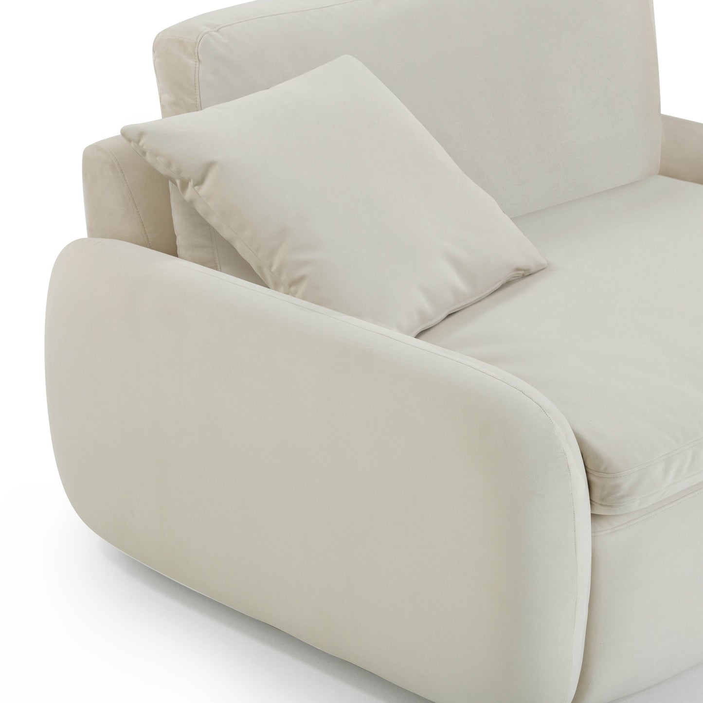 Rachelle Cream Velvet Lounge Chair by TOV S54356