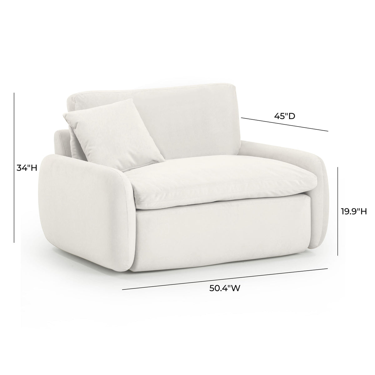 Rachelle Cream Performance Velvet Lounge Chair by TOV Furniture – photo 7 of 8