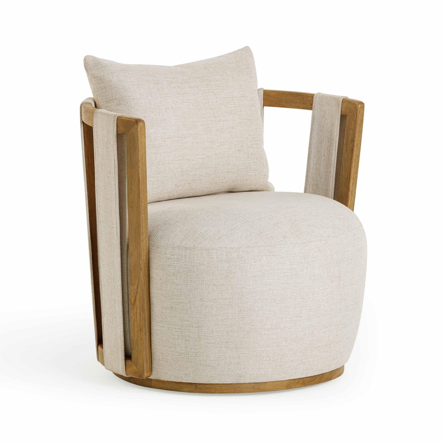 Paolo Textured Weave Swivel Chair by TOV S54358