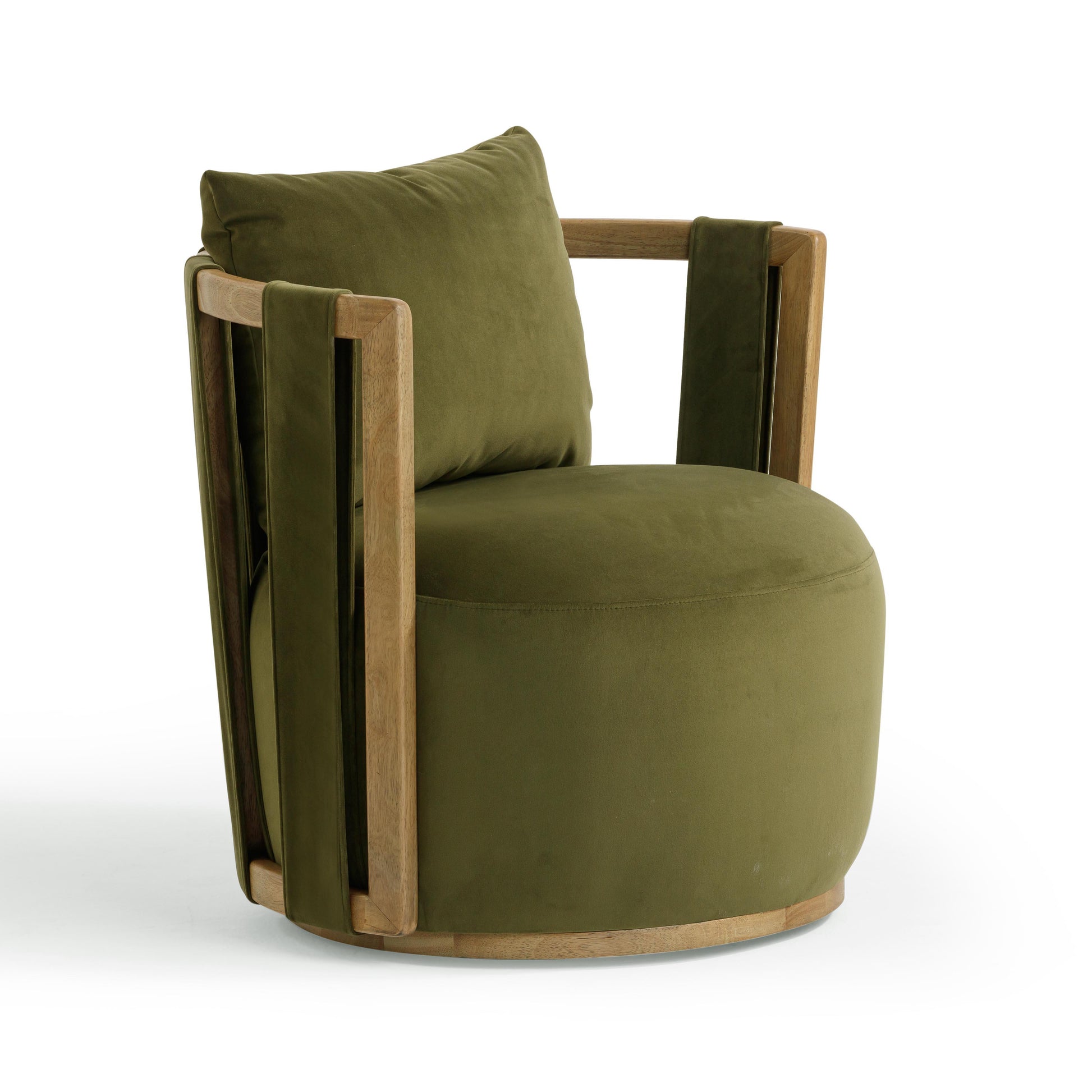 Paolo Upcycled Fabric Swivel Chair by TOV S54482