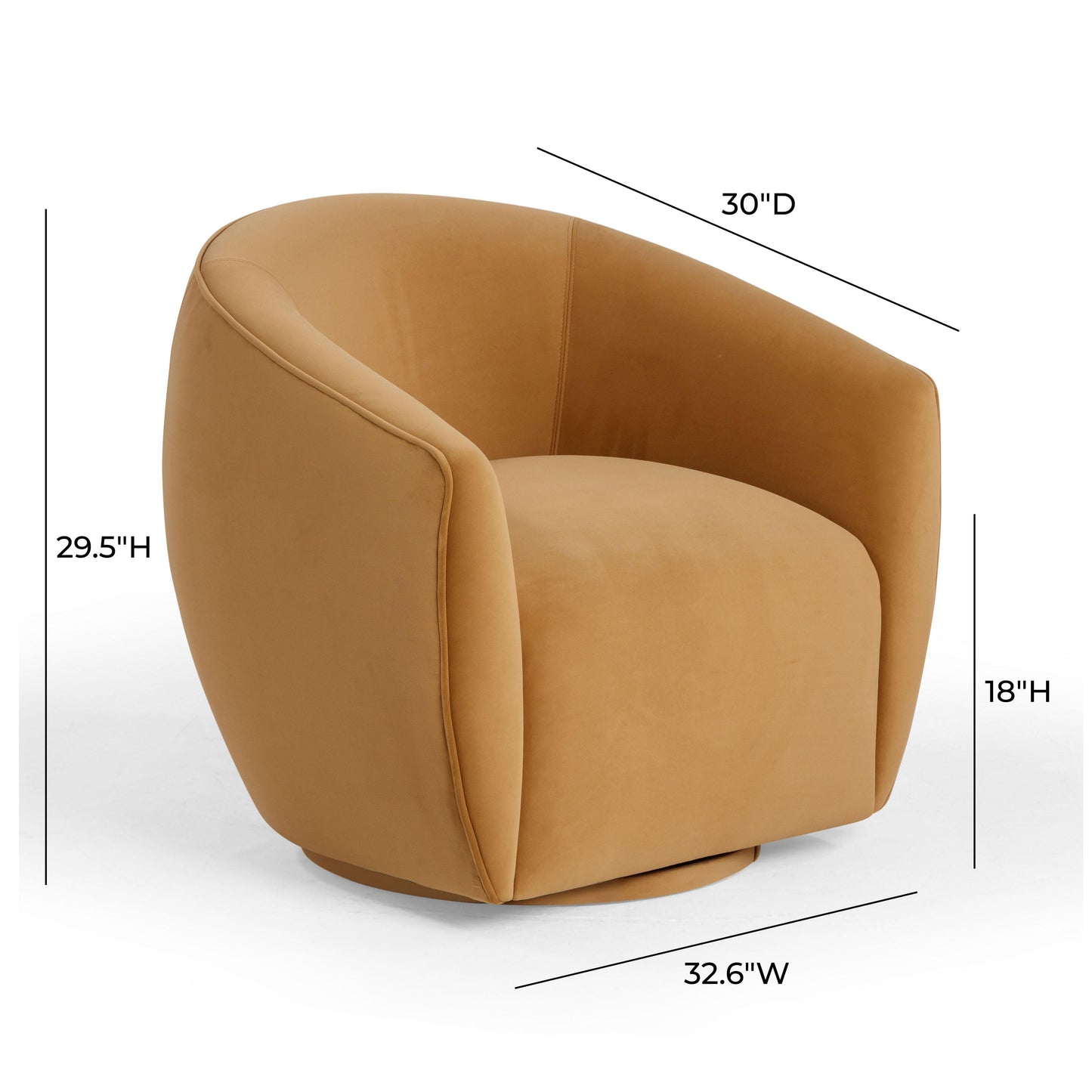 Jordan Velvet Swivel Chair by TOV S54373