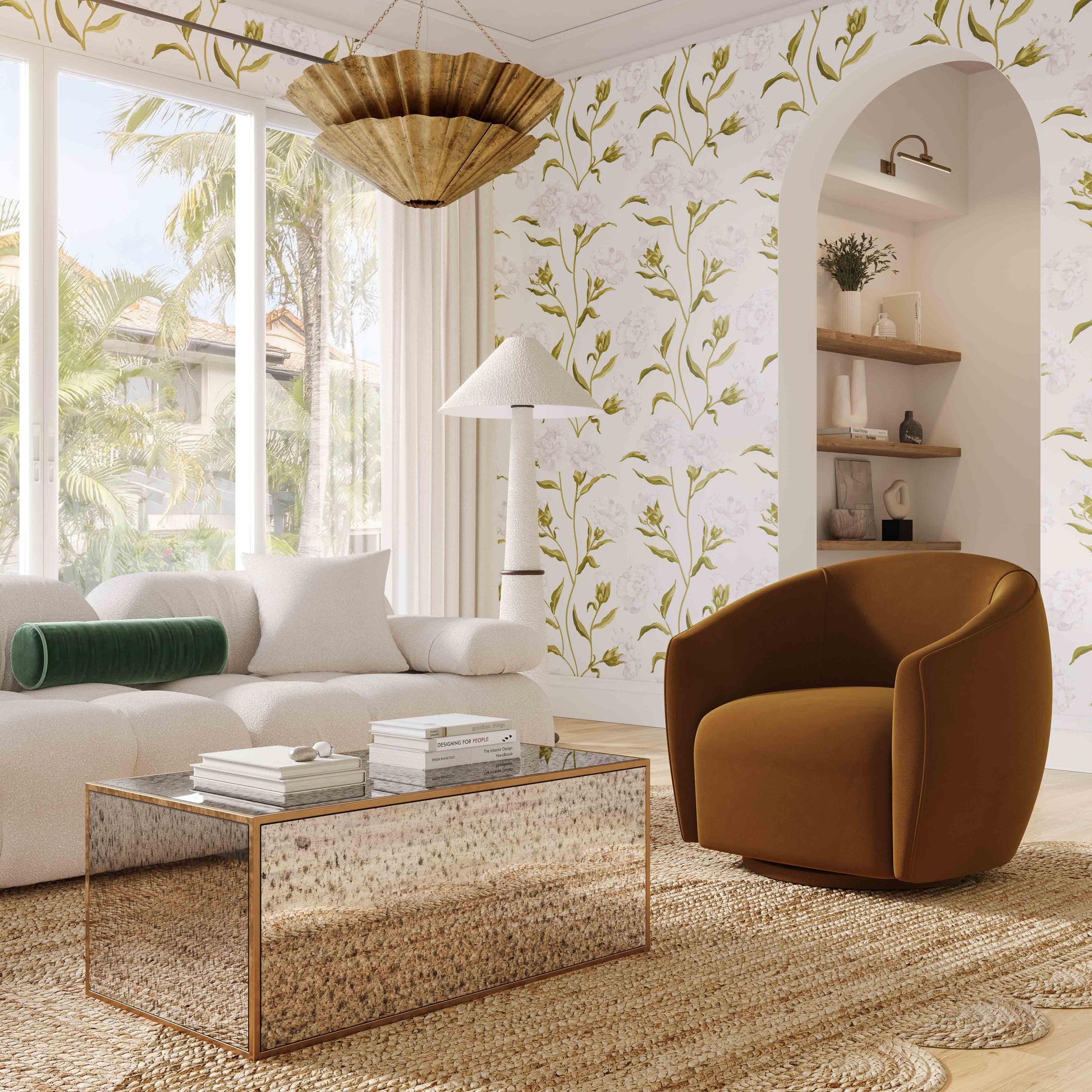 Jordan Velvet Swivel Chair by TOV S54369