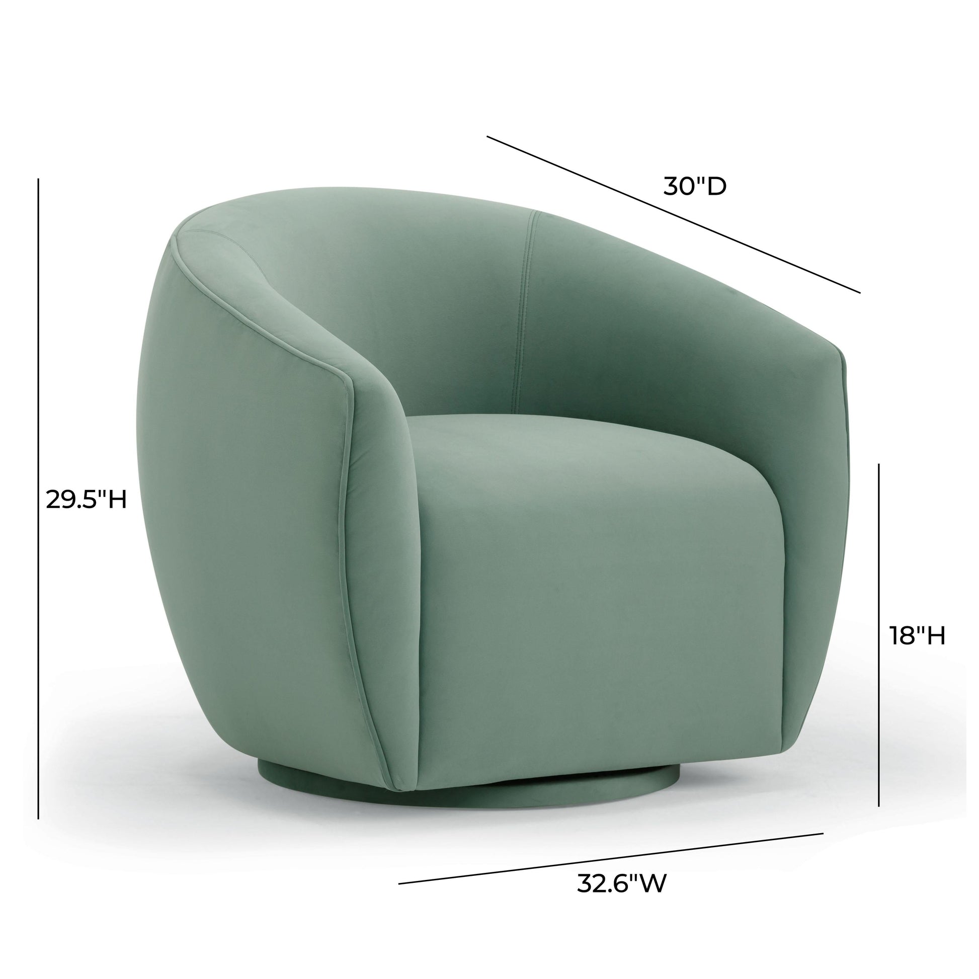 Jordan Velvet Swivel Chair by TOV S54373