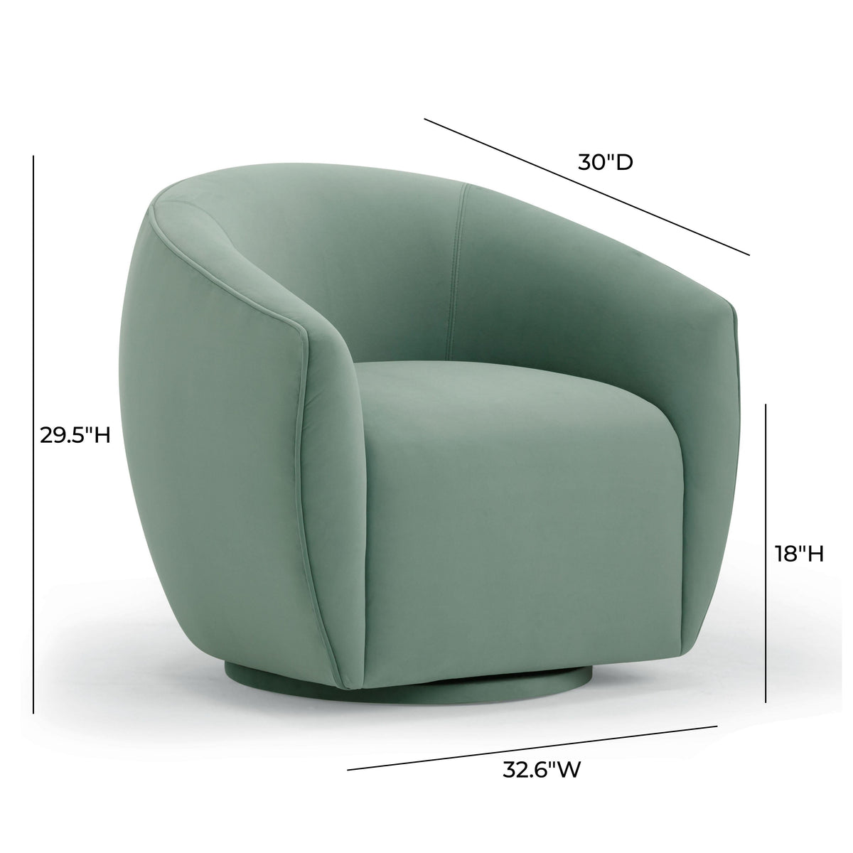 Jordan Sea Blue Performance Velvet Swivel Accent Chair by TOV Furniture – photo 6 of 7