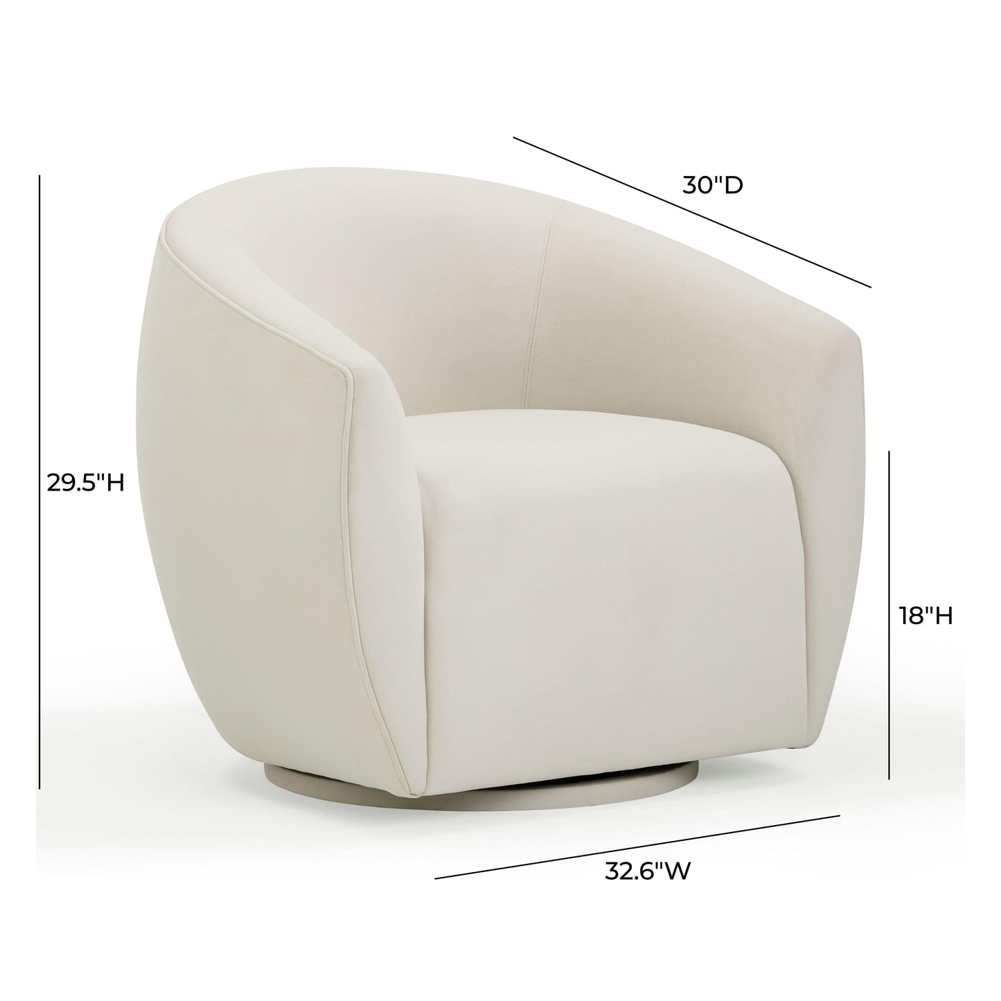 Jordan Velvet Swivel Chair by TOV S54372