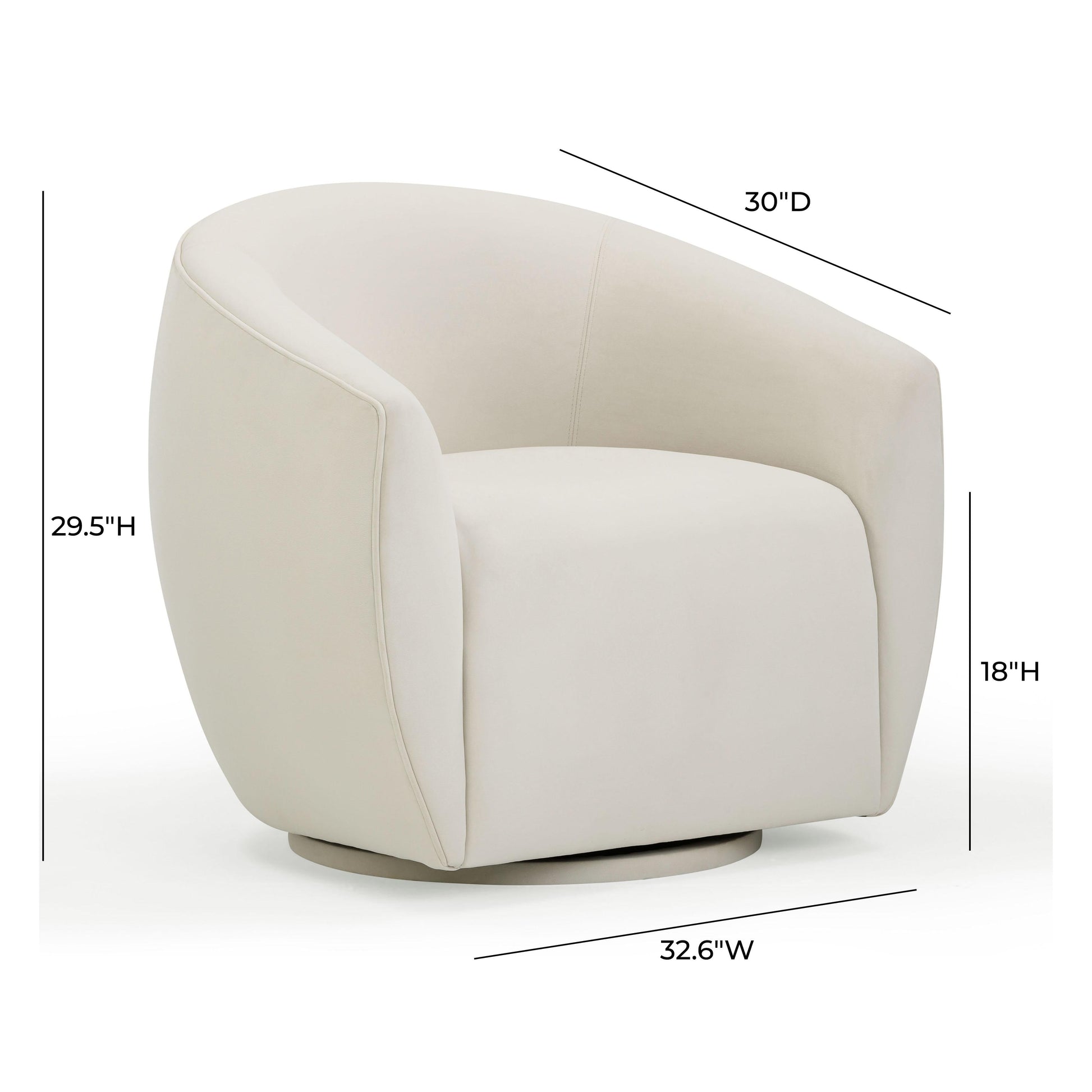 Jordan Velvet Swivel Chair by TOV S54370