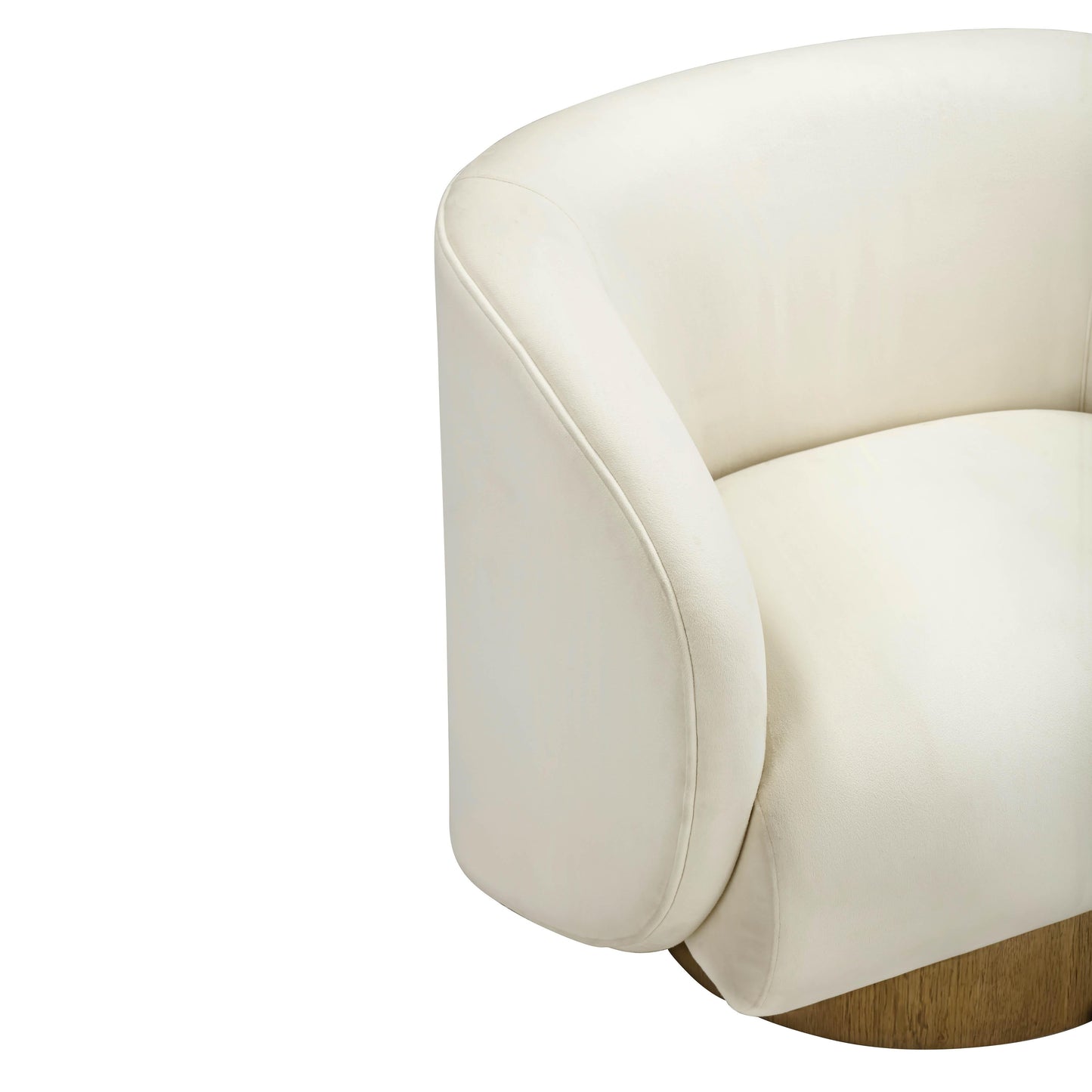 Presley Cream Velvet Swivel Accent Chair by TOV S54385