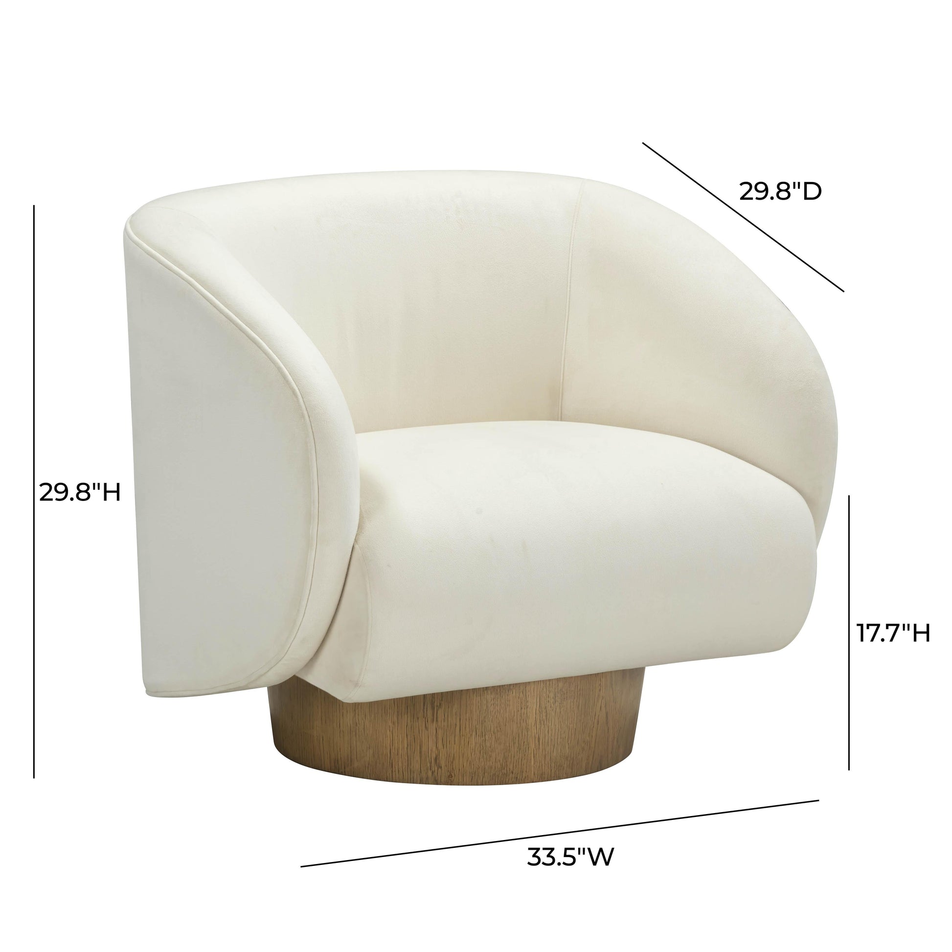 Presley Cream Velvet Swivel Accent Chair by TOV S54385