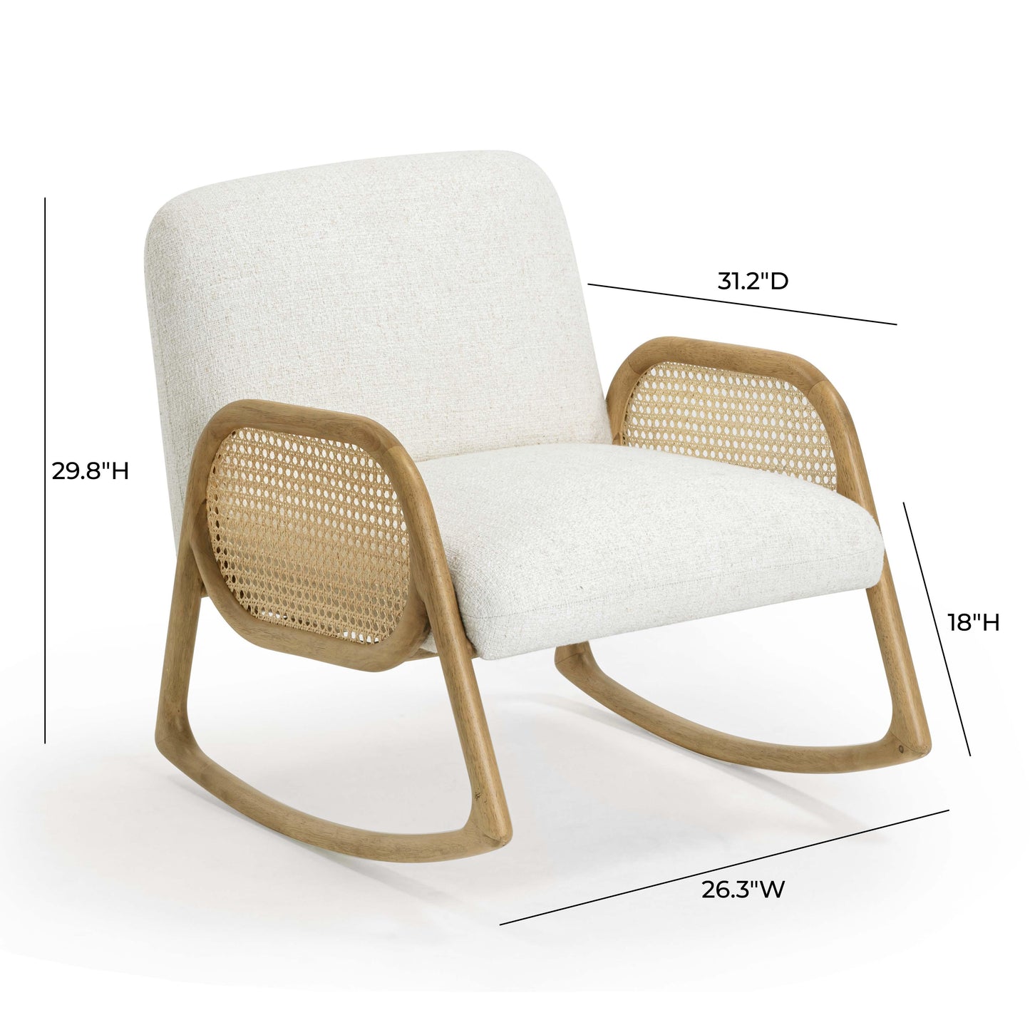 Bonney Cream Performance Fabric Rocking Chair Cream - ON FINAL SALE by Tov Furniture
