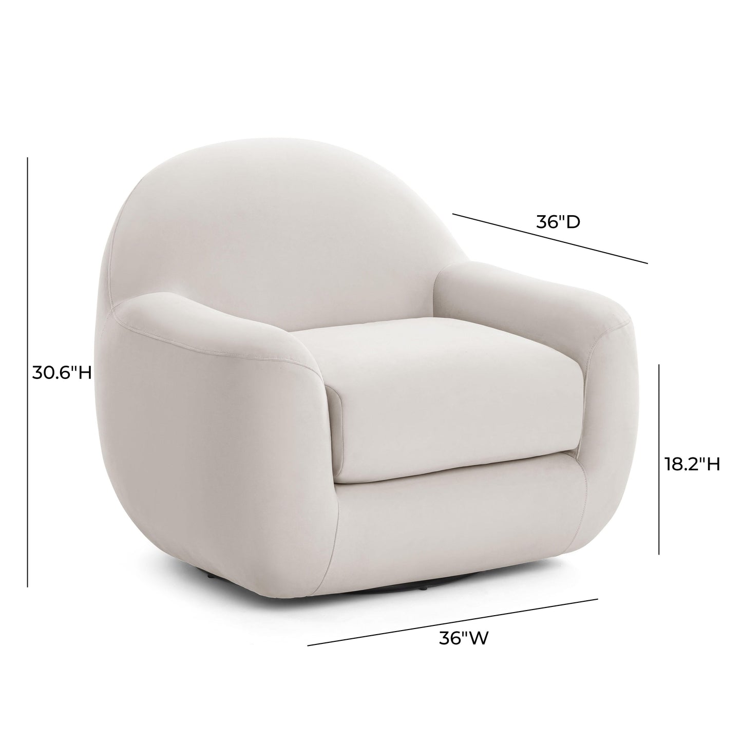 Tiago Velvet Swivel Chair by TOV S54414